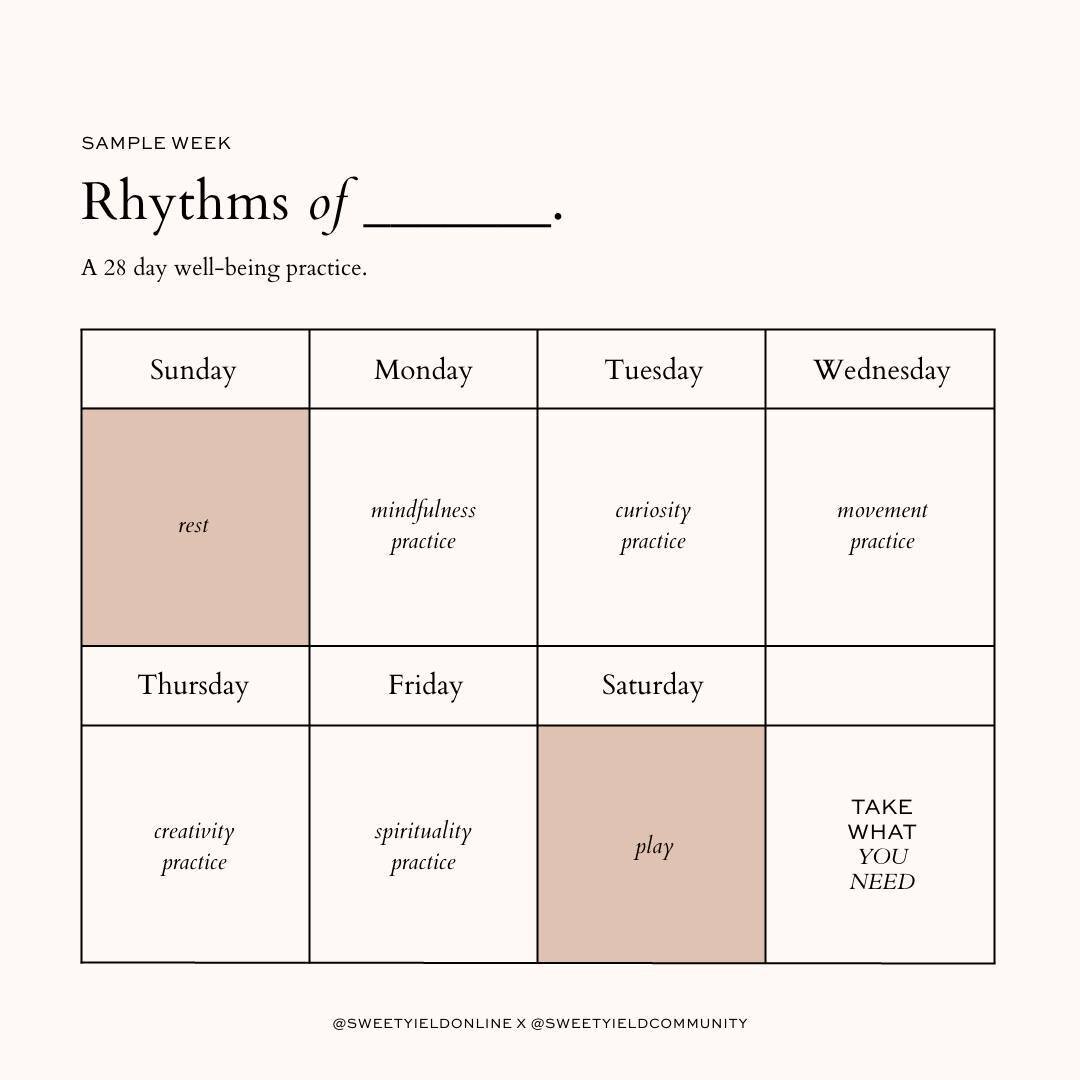 Have you ever paid attention to the rhythms of your day or week? We&rsquo;re not talking about a daily agenda or weekly plan. We&rsquo;re talking about how you live, breathe, move, feel, and experience each day. We&rsquo;d love to guide you through t