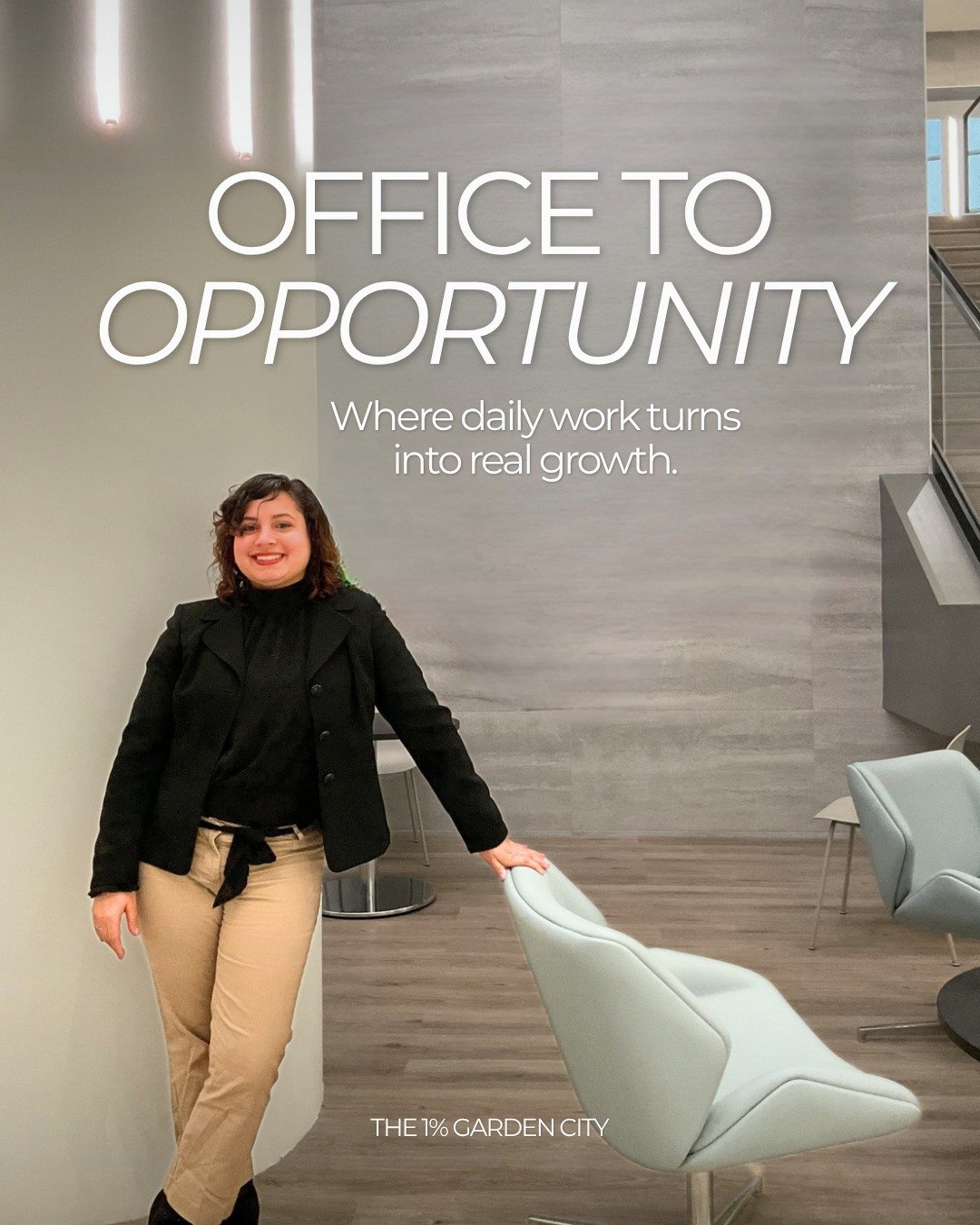 At The 1% Garden City, the office is more than a workspace &mdash; it&rsquo;s where skills are built, confidence is developed, and opportunities are created through action. Every day is a chance to learn, improve, and move closer to your goals. 👏
-
