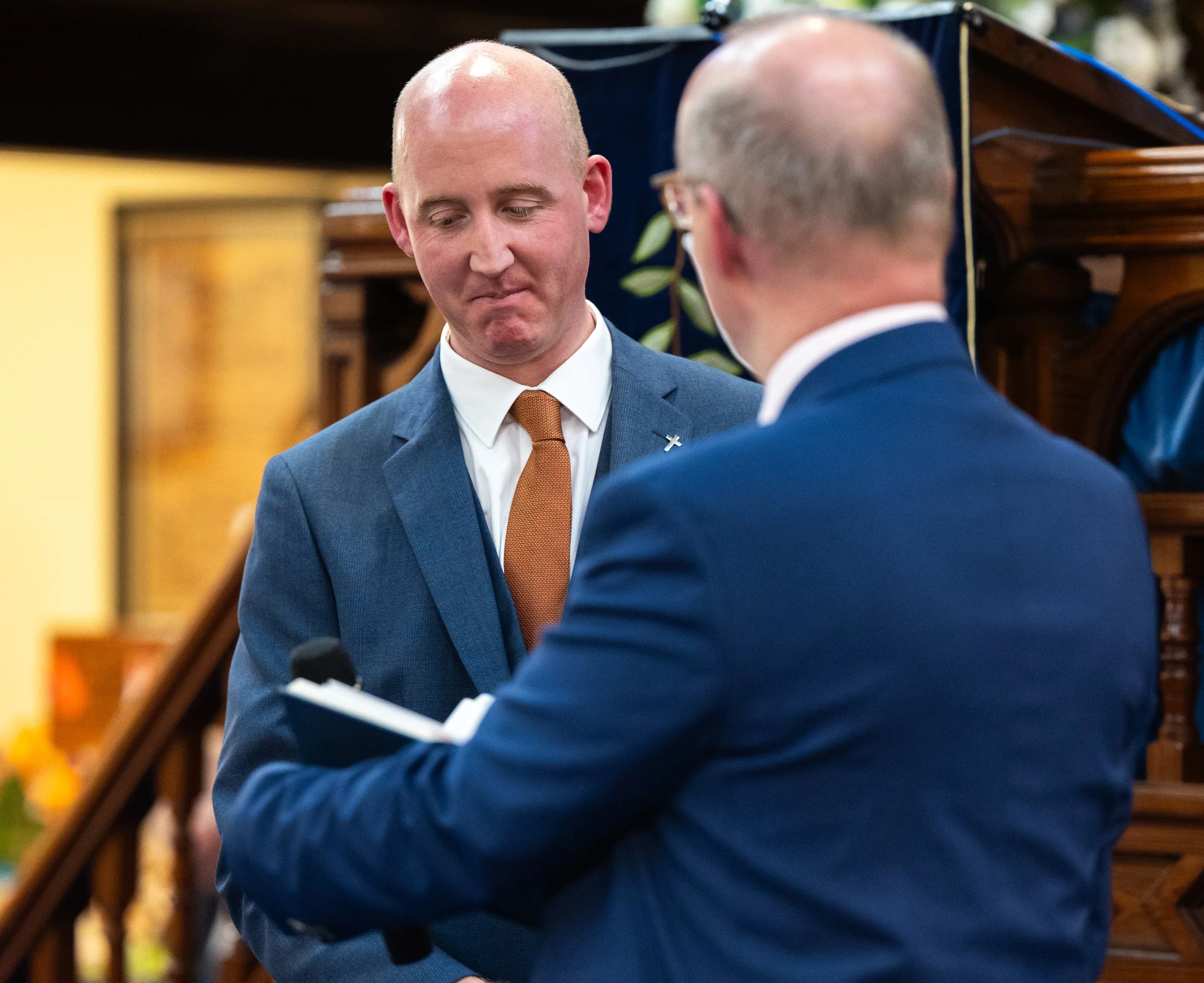 David Lloyd Powell leads a service