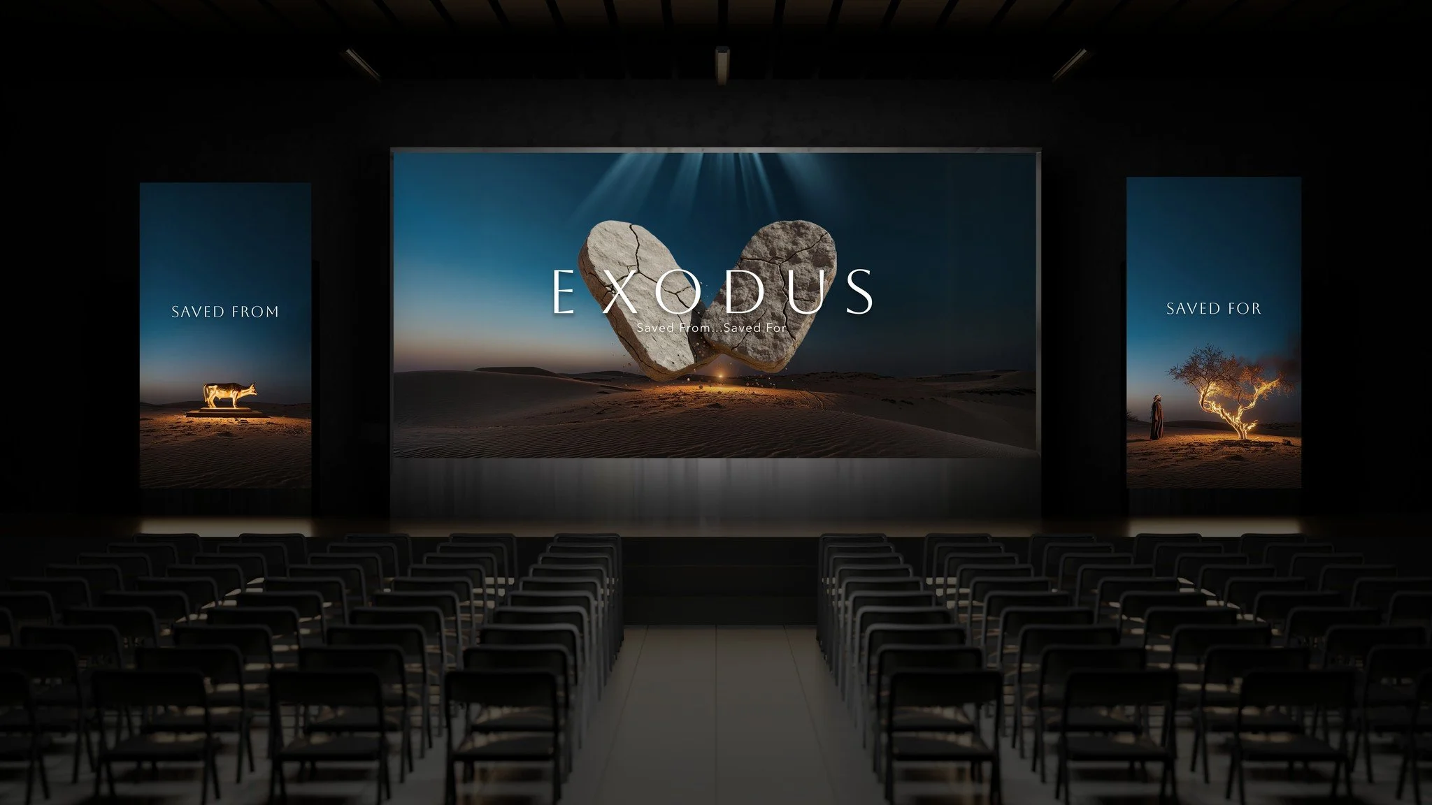 Occasionally, a project comes together in a way that feels truly inspired. This was one of those rare instances. My longtime client, a church in Henderson, NC, approached me about developing the visual identity for their upcoming sermon series on Exo