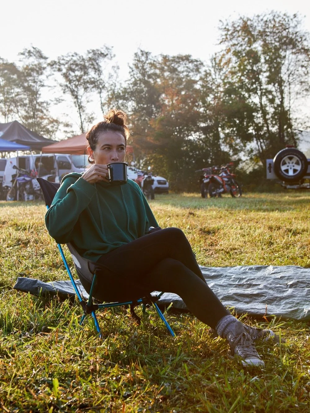 Camping is killer when you&rsquo;ve got all your creature comforts and you&rsquo;re surrounded by ladies who are all fueling up with the same purpose as you - to crush another trail, obstacle and new day on two wheels. 🤘 However you camp, come do it