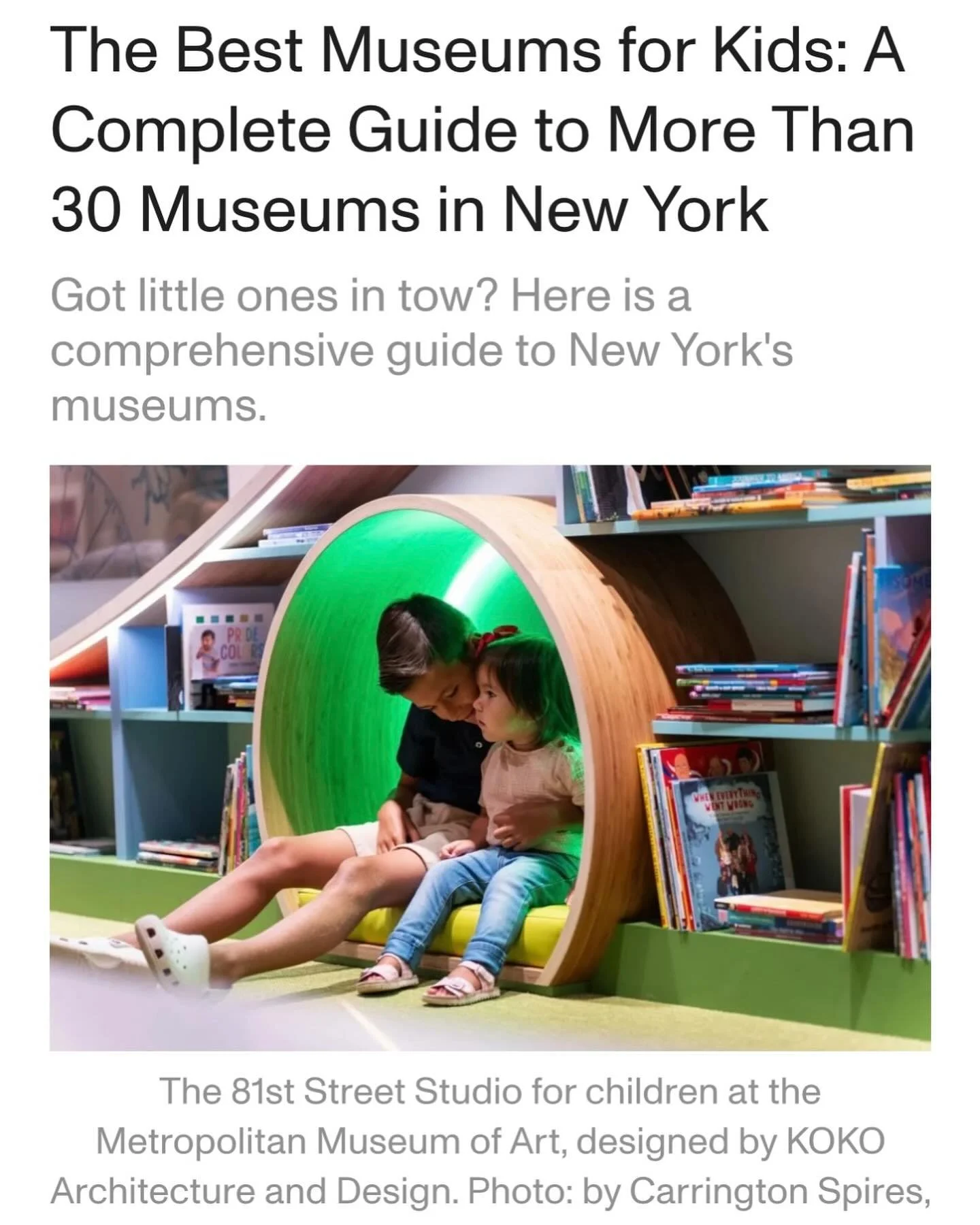 &ldquo;The Best Museums for Kids: A Complete Guide to More Than 30 Museums in New York.&rdquo;-Artnet #81streetstudio #themet #themetropolitanmuseumofart