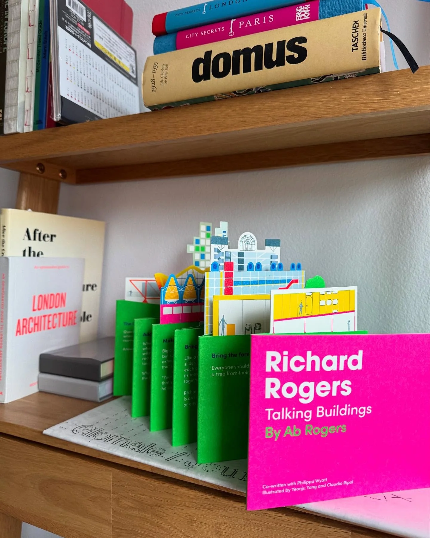 Richard Rogers works from the AA Bookstore. #theaaschool #thearchitecturalassociationschoolofarchitecture #richardrogers #talkingbuildings #abrogers #aaschoolofarchitecture