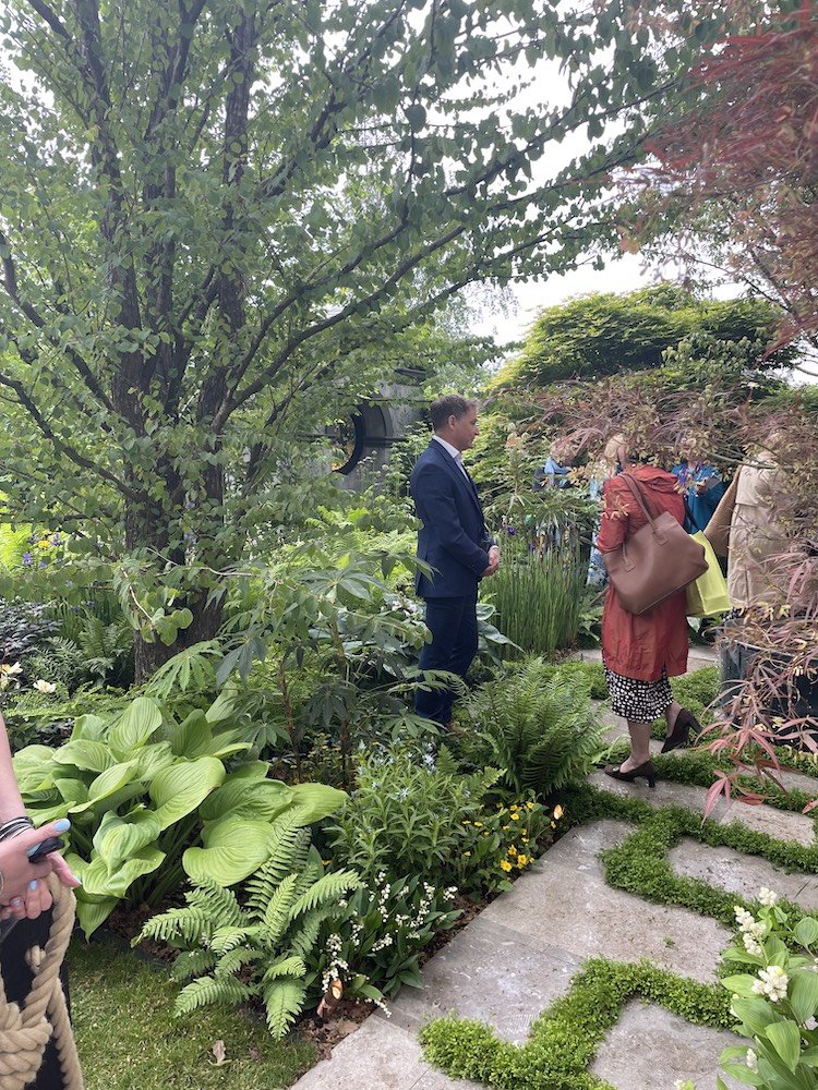 Visitors look at lush green plants at chris beardshaw garden.jpeg