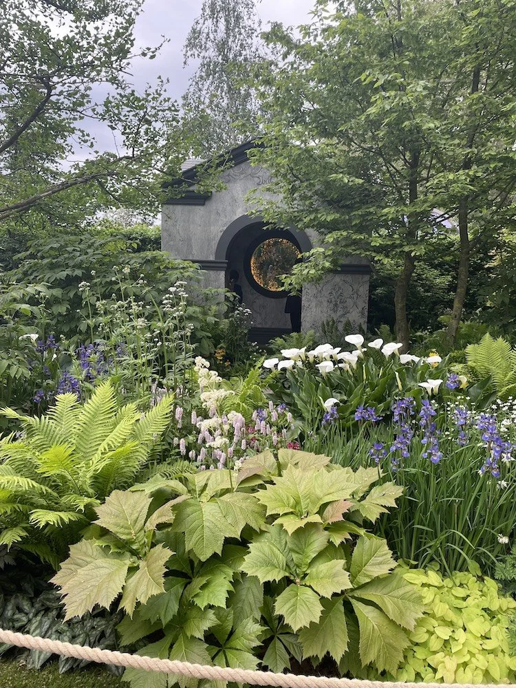 Concrete archway surrounded by lush foliage at rhs chelsea.jpeg