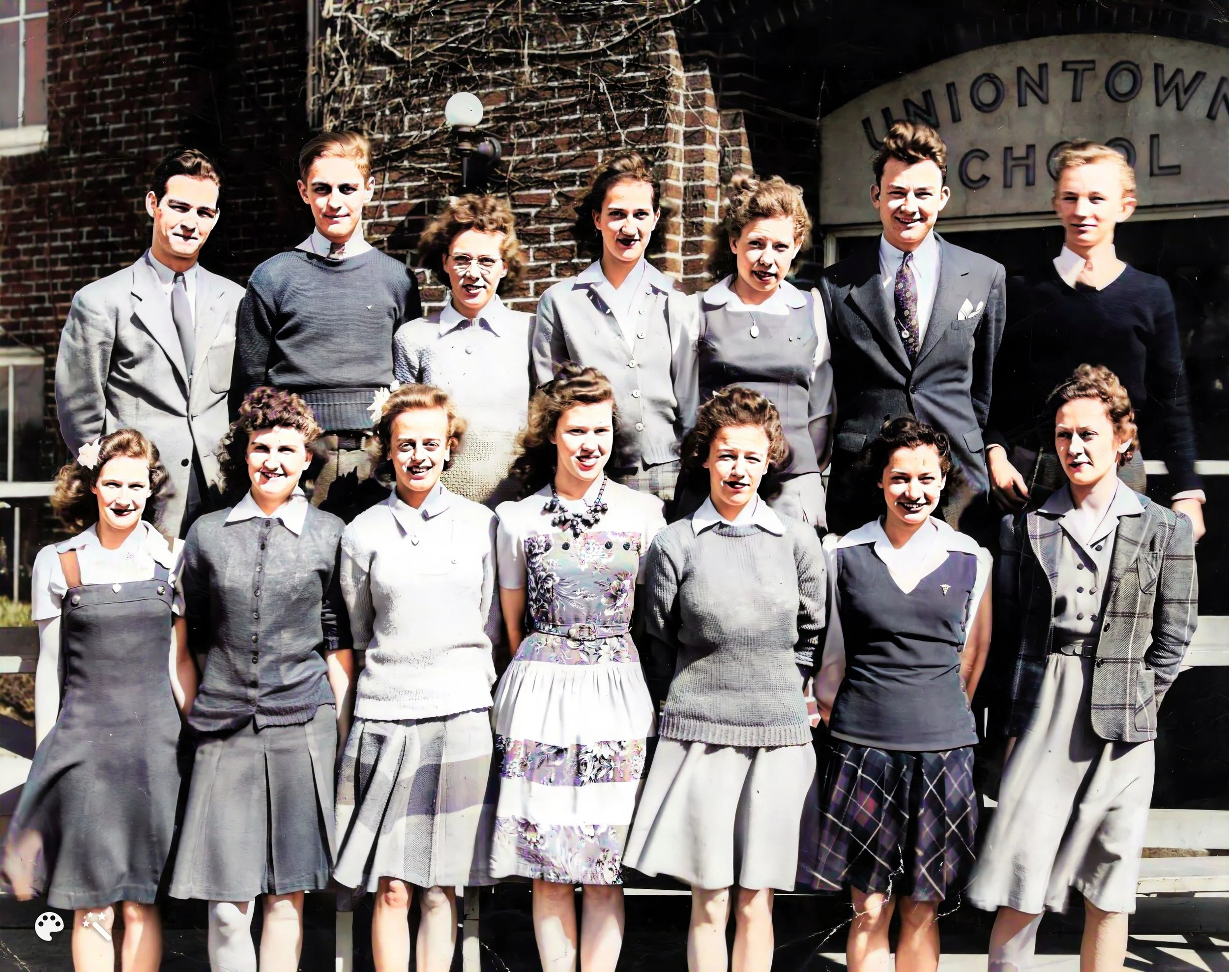Kiser, Kate-1943, UHS Graduating Class (first row, 2nd from left)