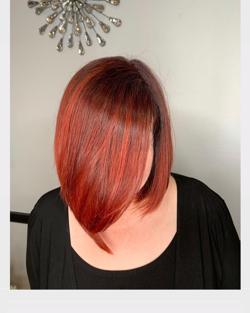 Sleek asymmetrical bob