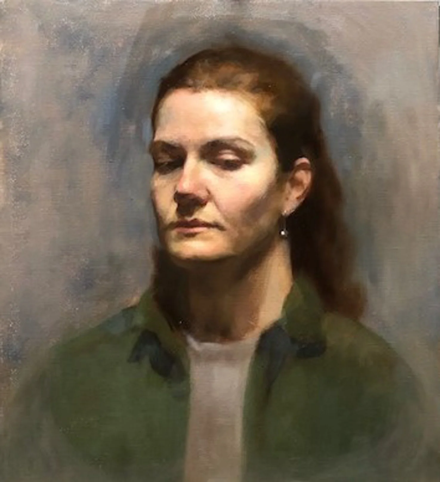 Portrait of Clemence, oil on canvas, 50 × 45 cm