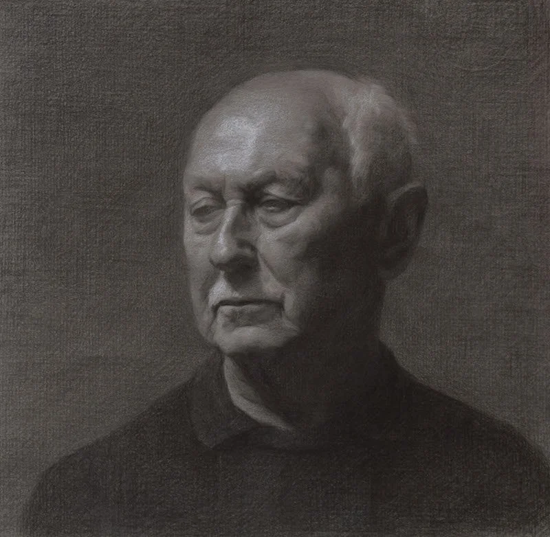 Portrait drawing, chalk and charcoal on Roma paper, 60 × 50 cm