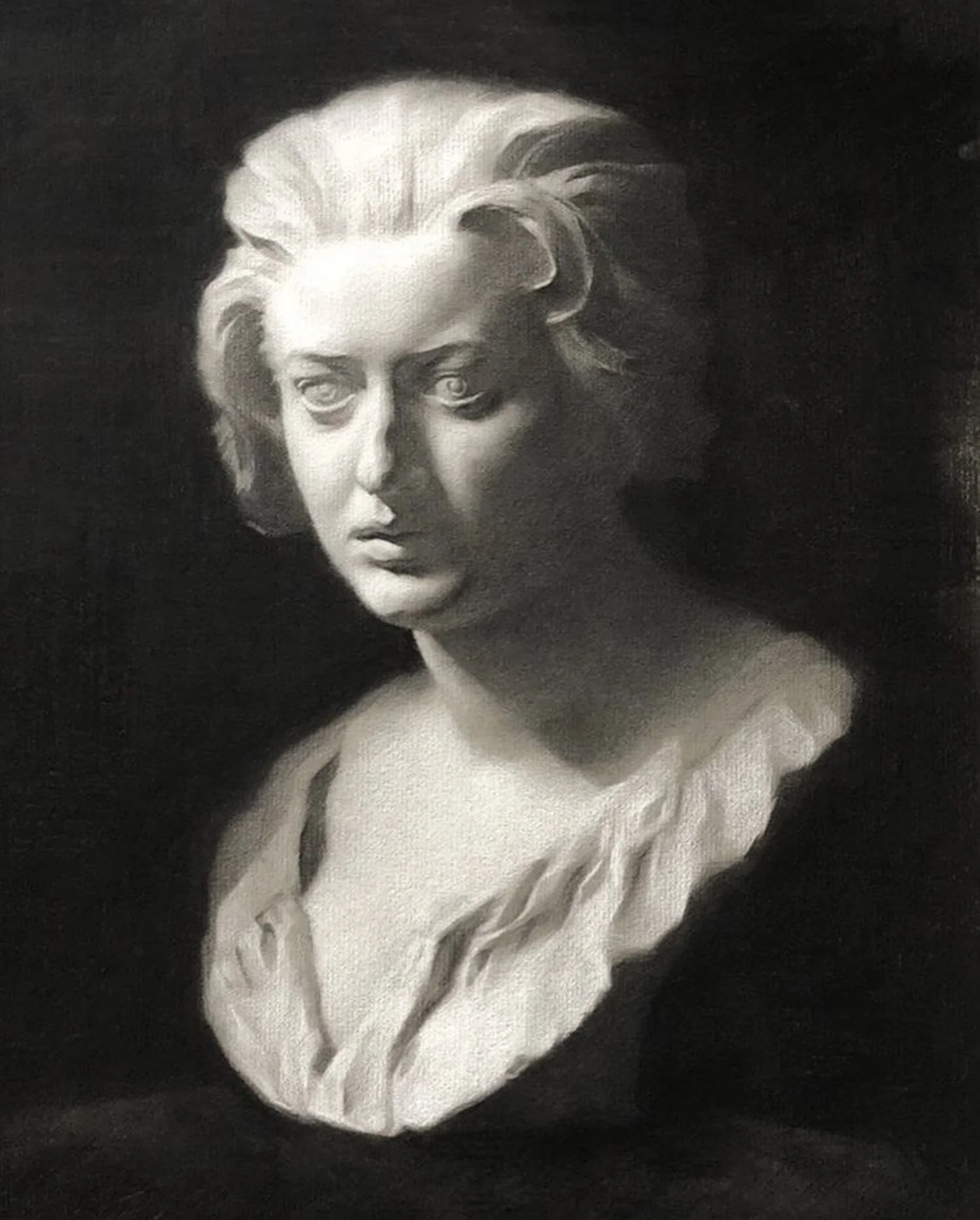 Cast drawing, chalk and charcoal on Roma paper, 70 × 50 cm