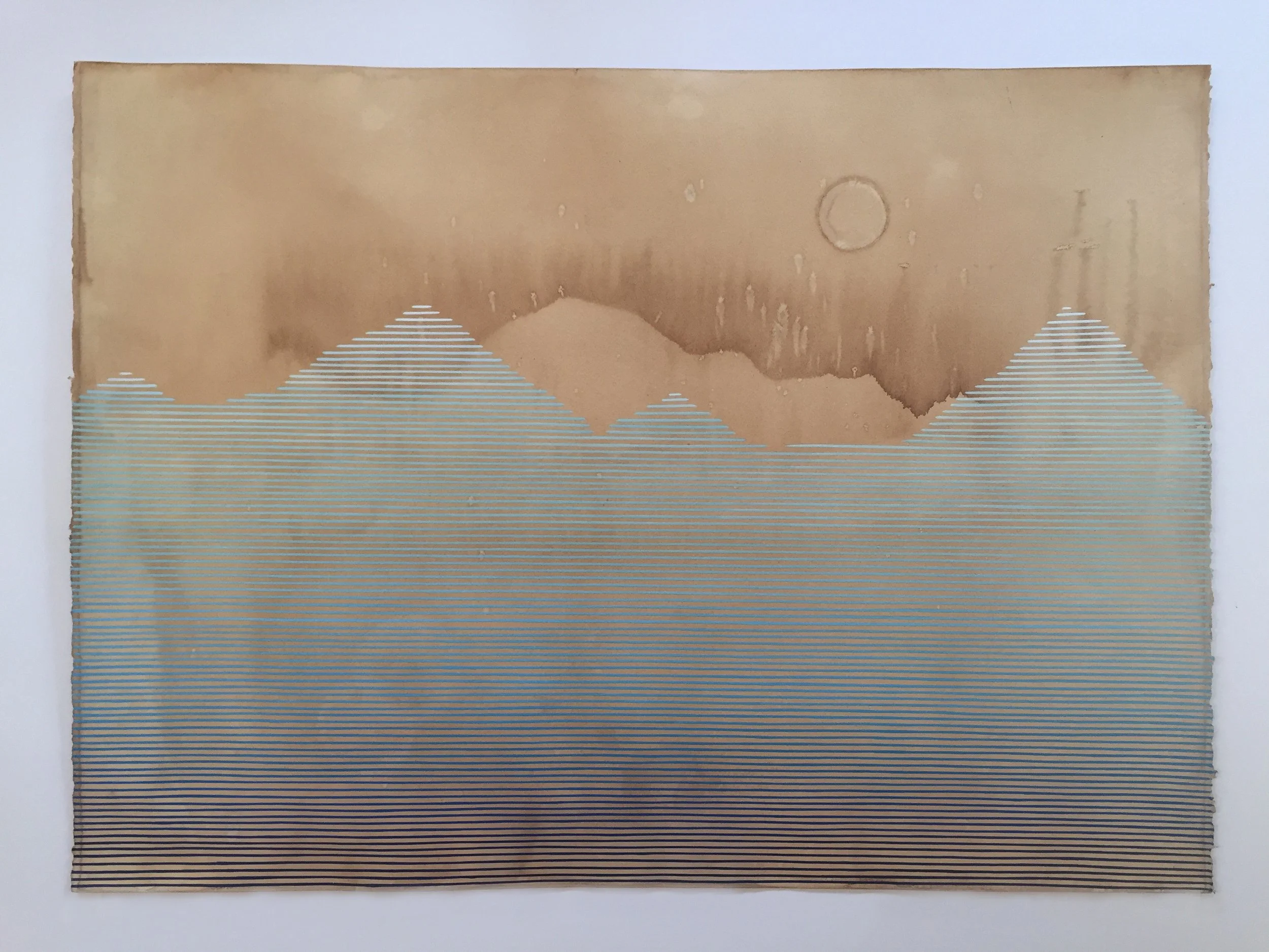 Kerling,  2017, acrylic on hand-dyed paper, 30 x 22 inches