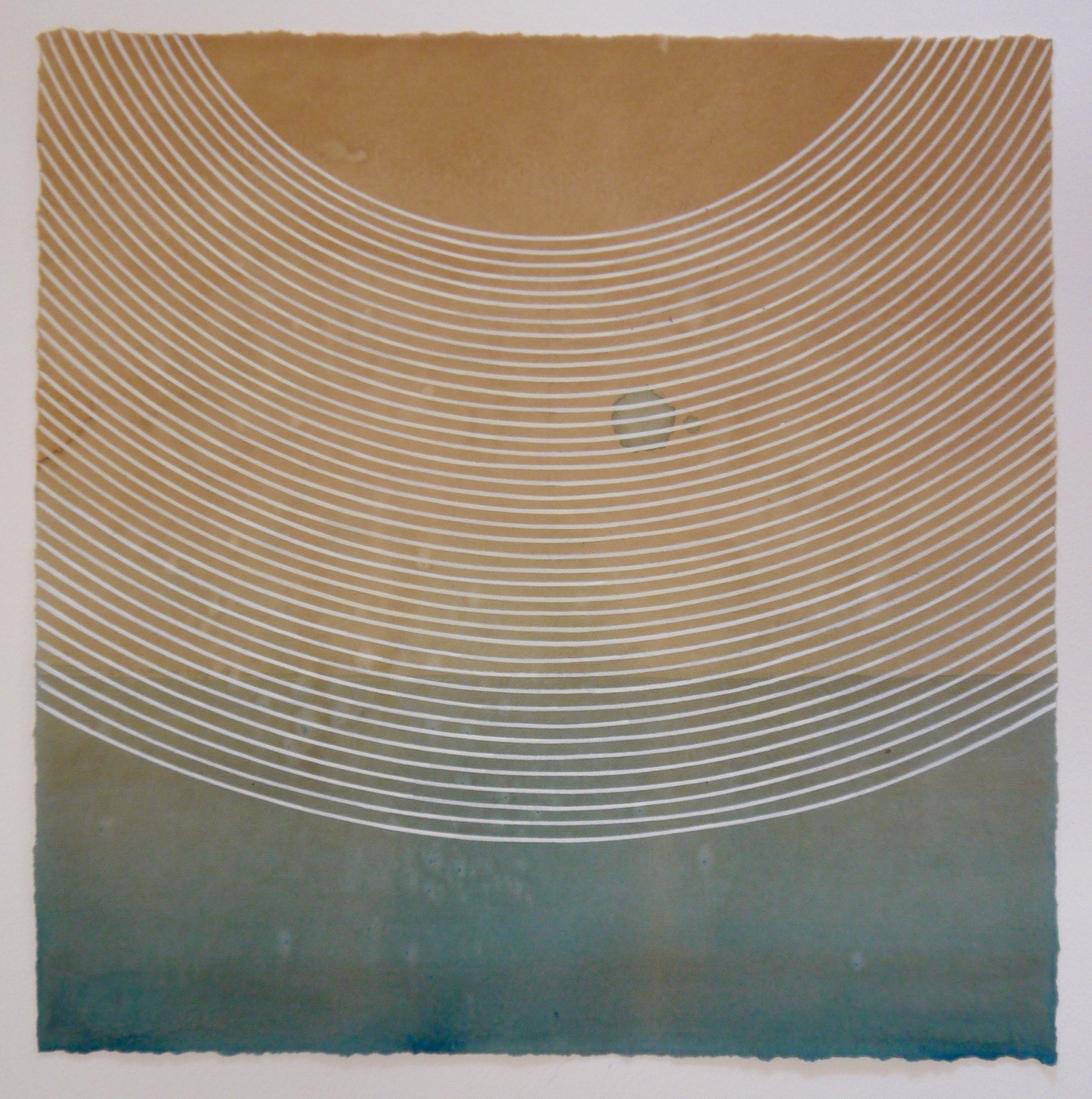 Ice Water, 2016, acrylic on hand-dyed paper, 21 x 21 inches