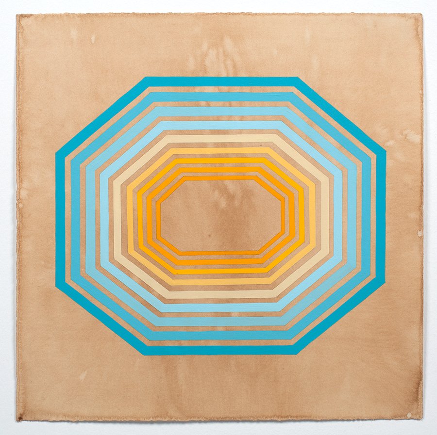 Untitled 1, 2015, acrylic on hand-dyed paper, 18 x 18 inches