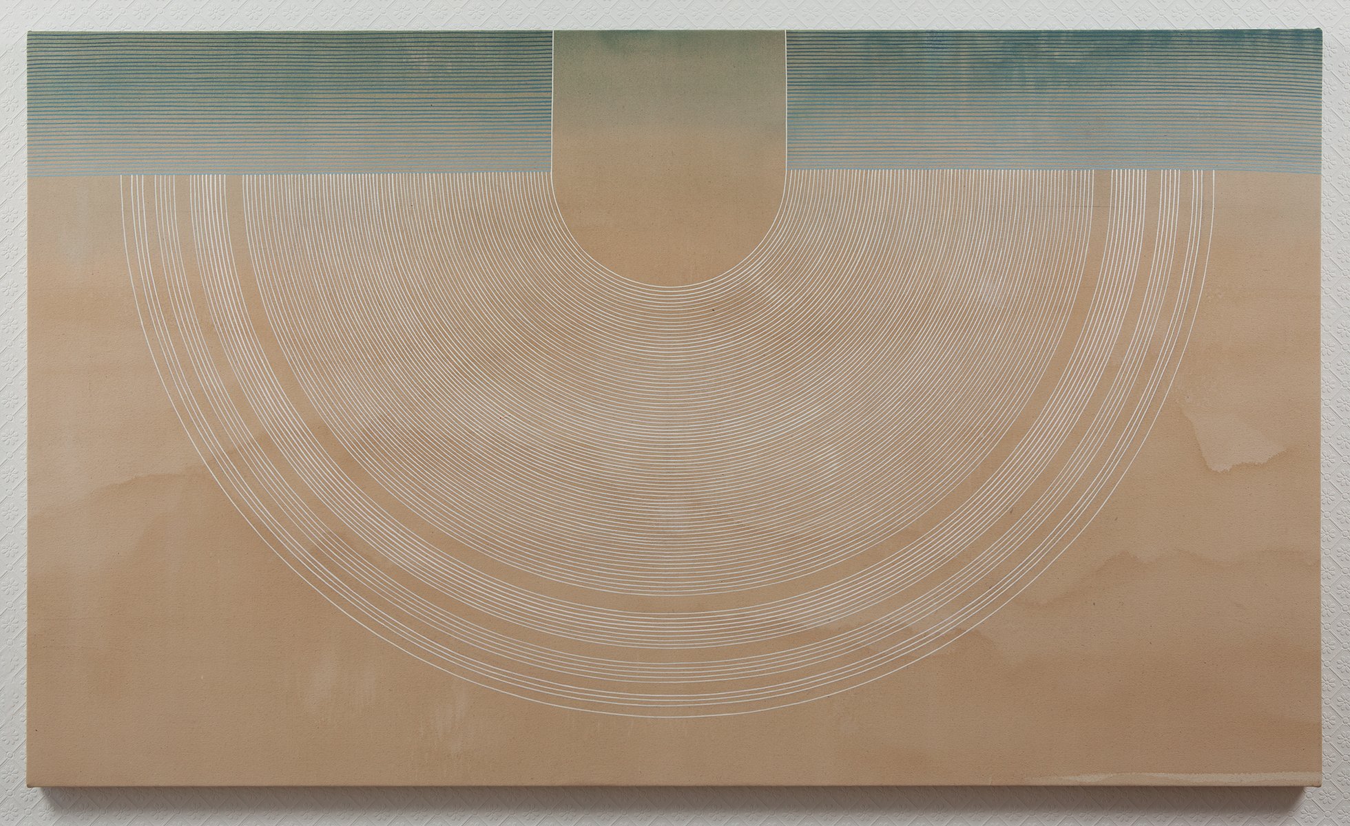 Vedas, 2016, acrylic on hand-dyed canvas, 42 x 72 inches