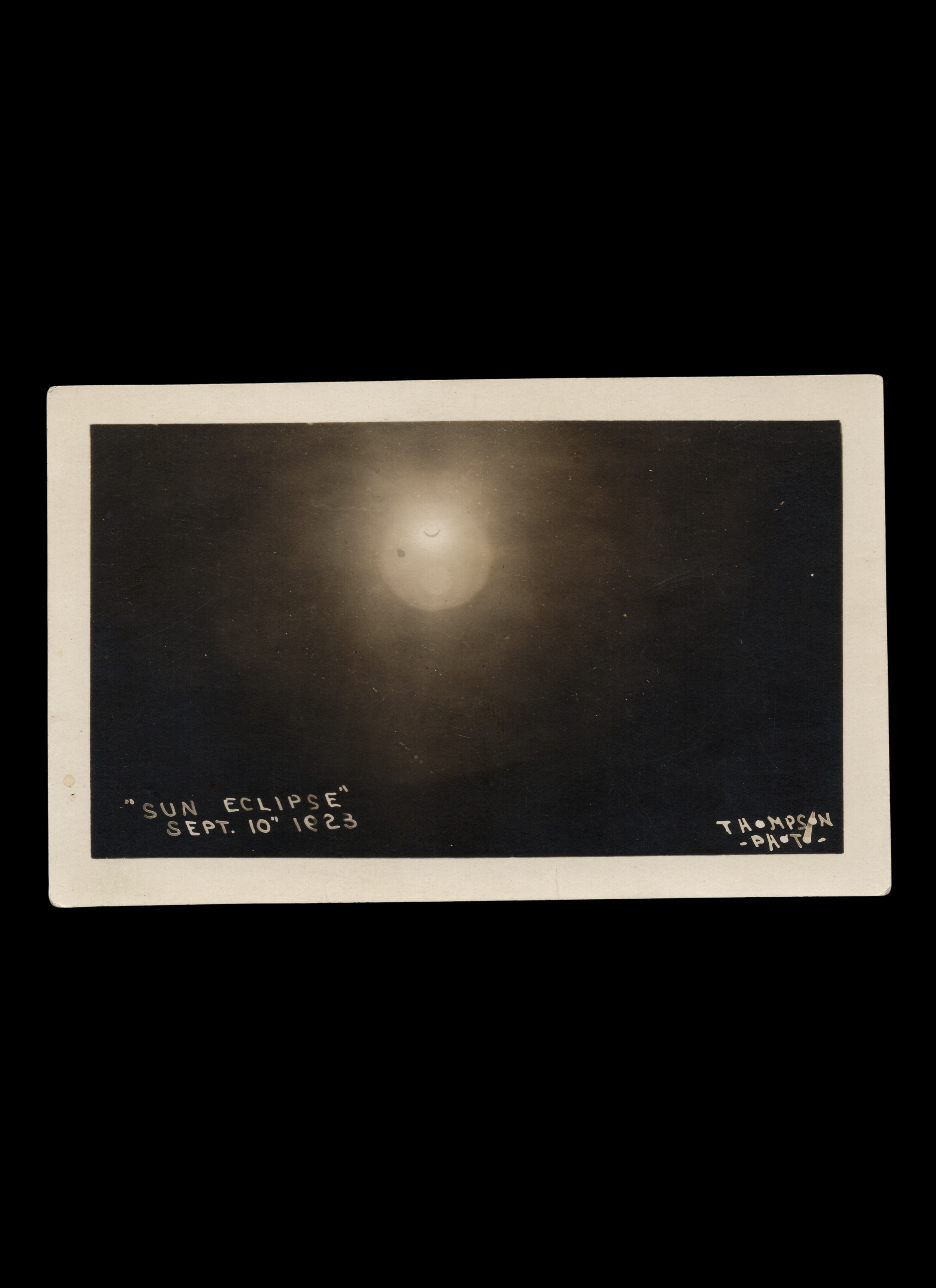 Solar Eclipse, by Thompson, real-photo postcard, c. 1923