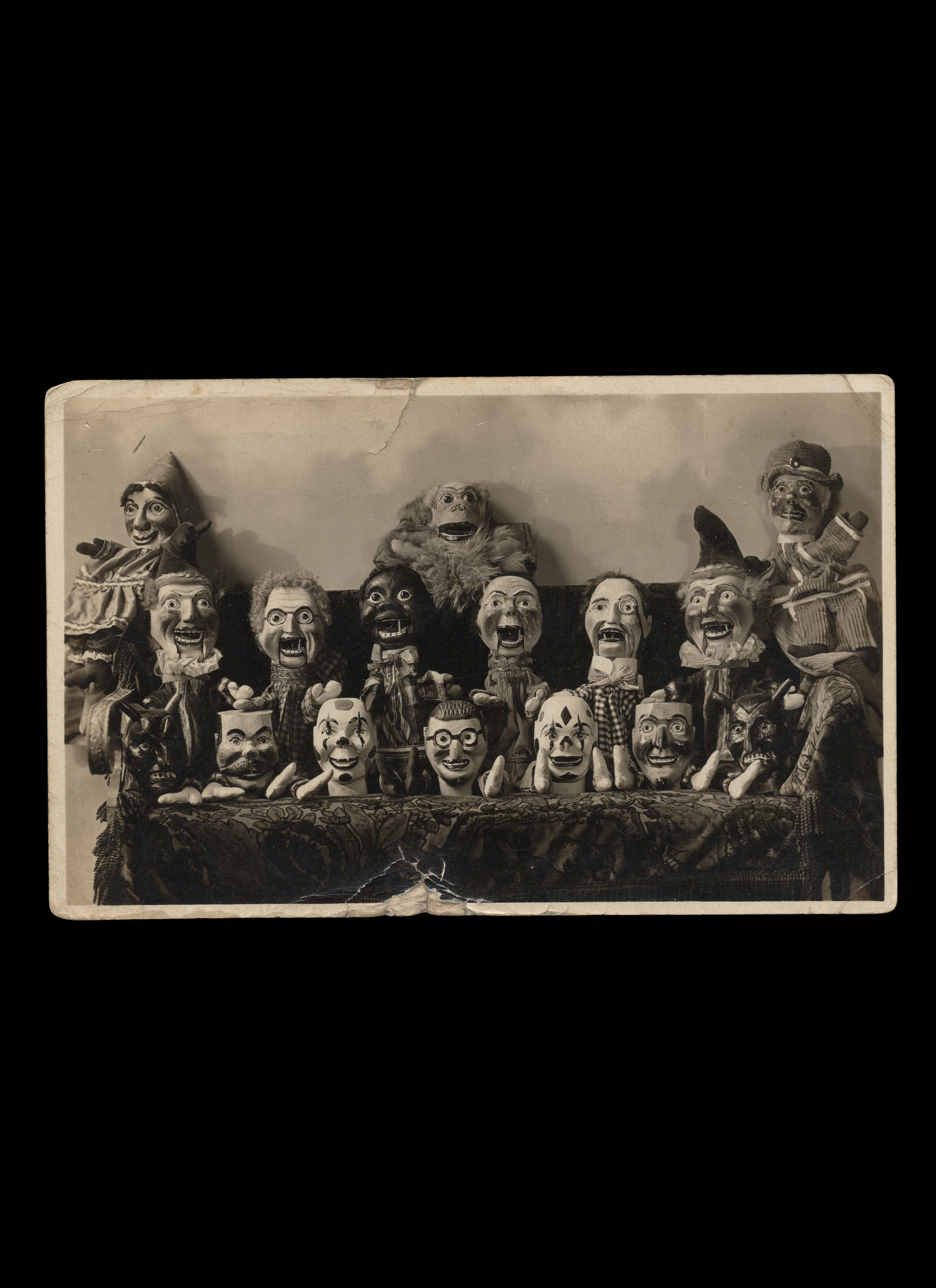 Punch & Judy Puppet Collection, real-photo postcard, c. 1935