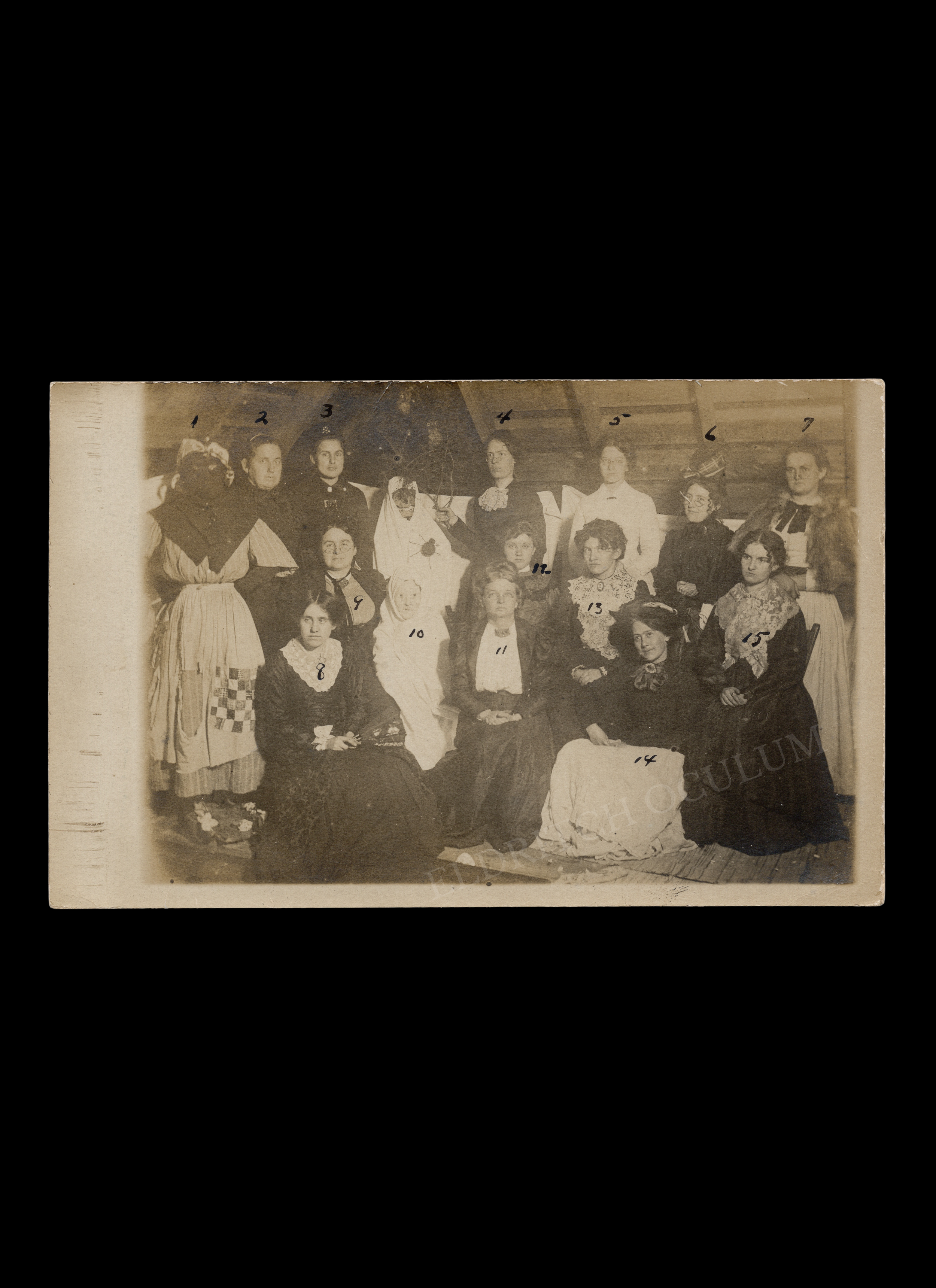 Coven of Witches in an Attic, real-photo postcard, c. 1906