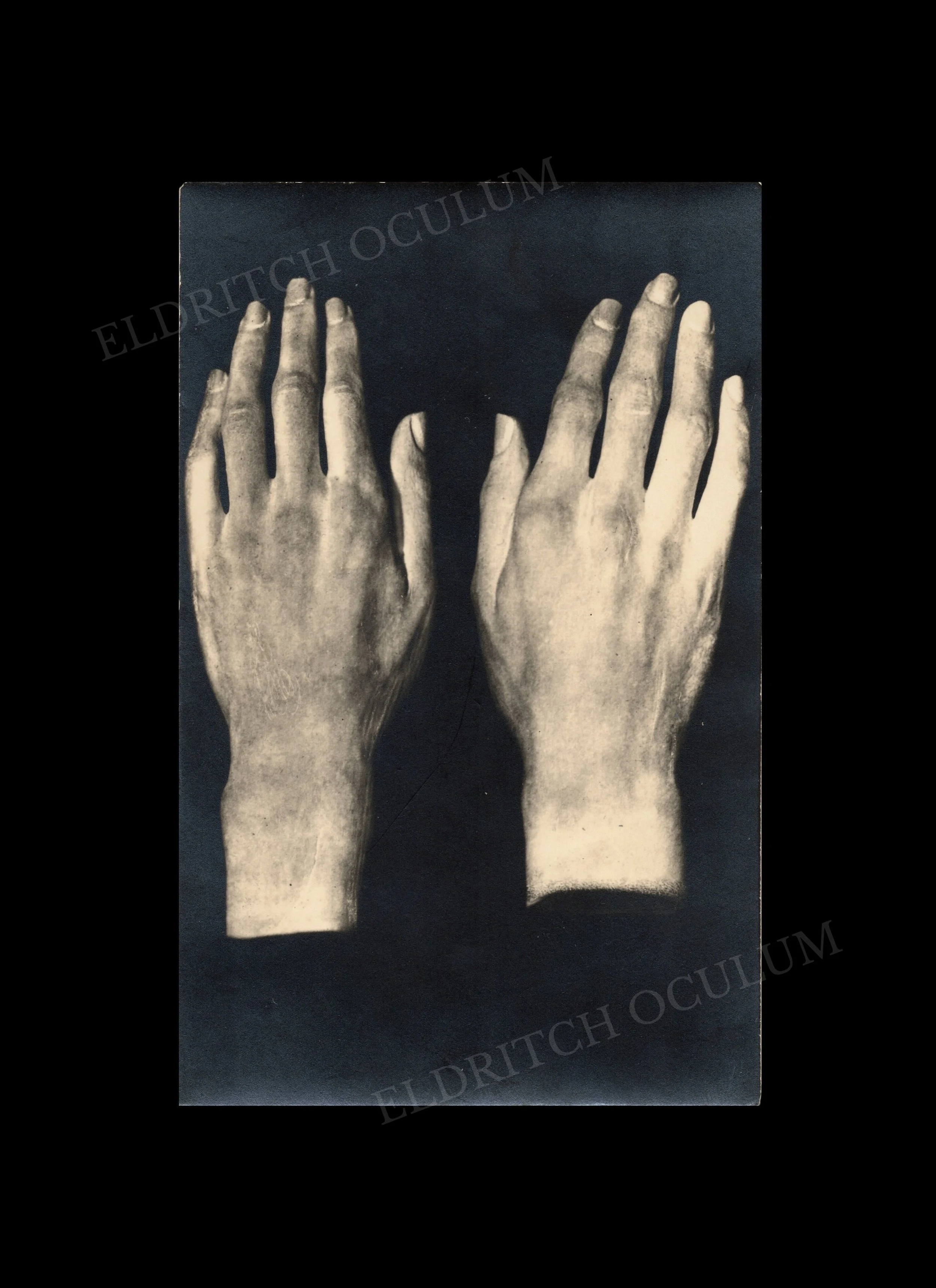Disembodied Hands, Floating in the Dark, real-photo postcard, c. 1905