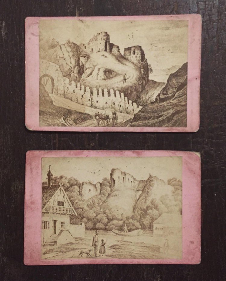 Unusual Set Antique CDV Photograph of Anthropomorphic Landscape mannerism