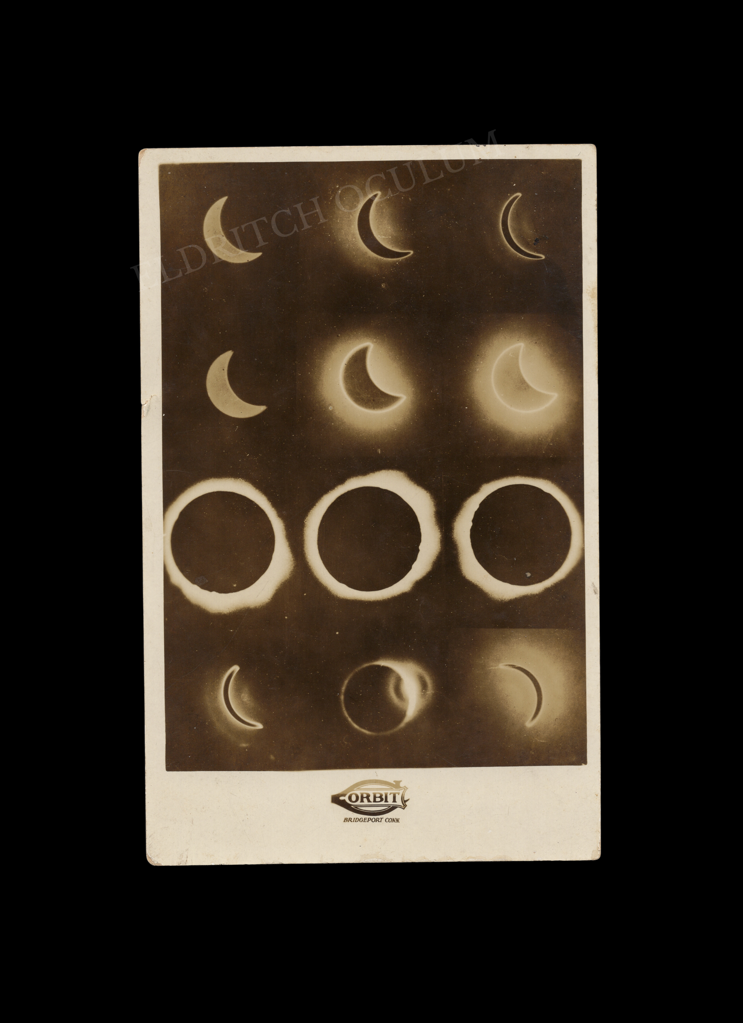 Phases of Solar Eclipse, Real-Photo Postcard, c. 1925