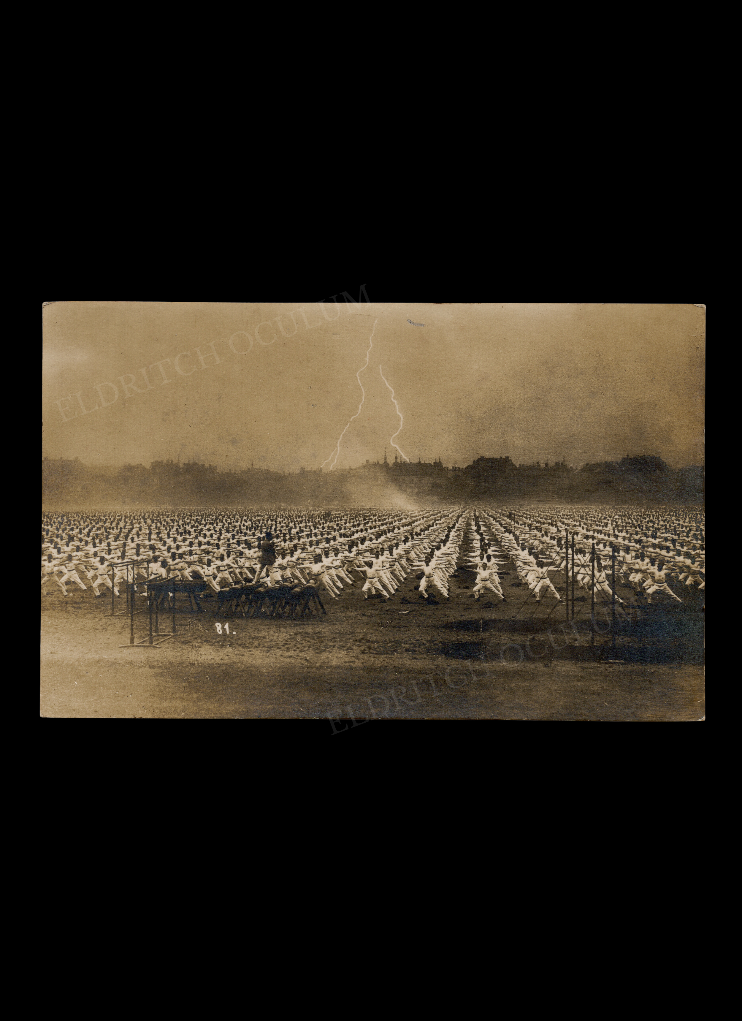 Gymnastics Festival in Munich with Lightning Strike, Real-Photo Postcard, c. 1923