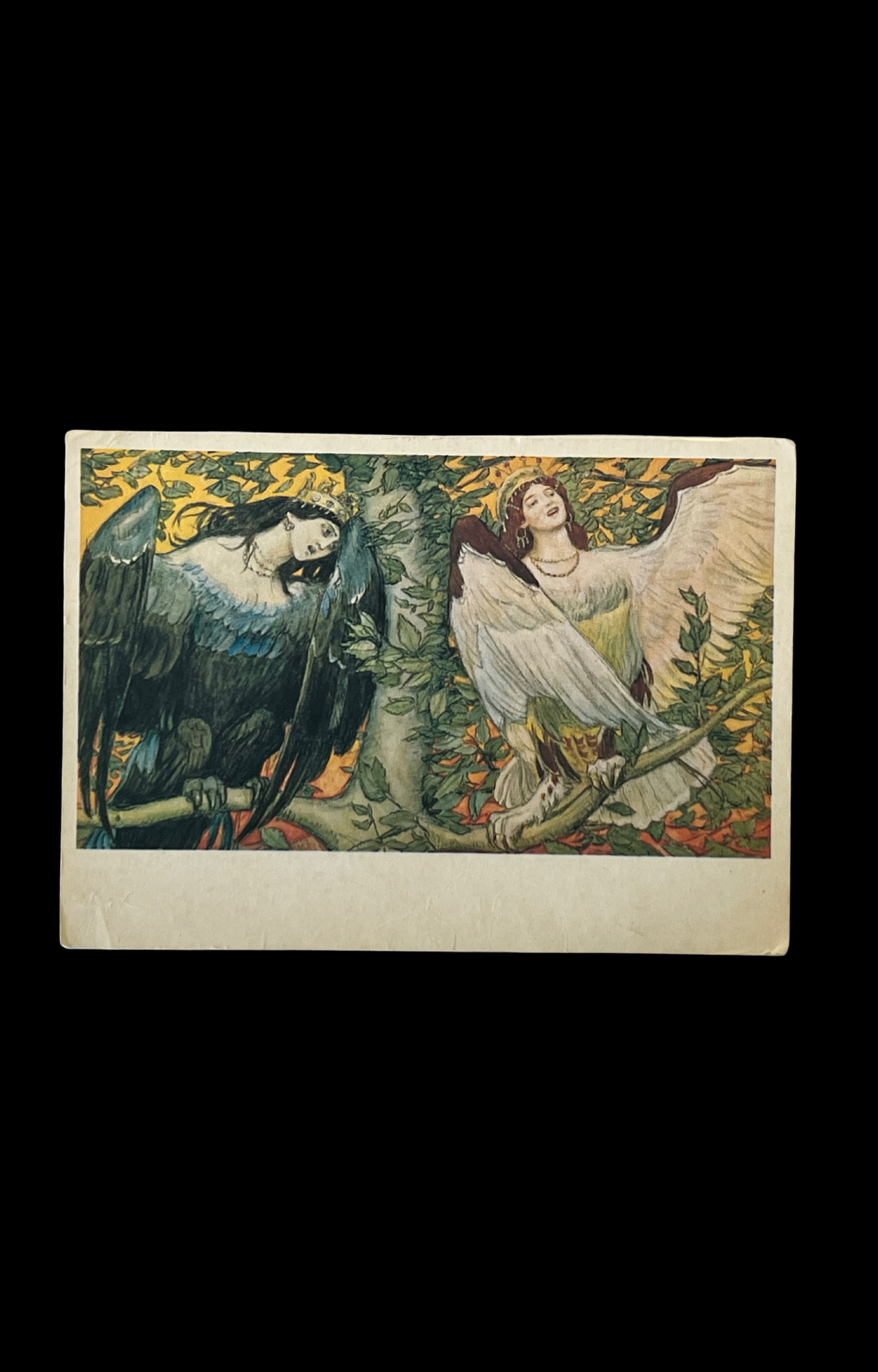 Vintage Postcard of The Birds of Joy and Sorrow by Viktor Vasnetsov, c. 1982