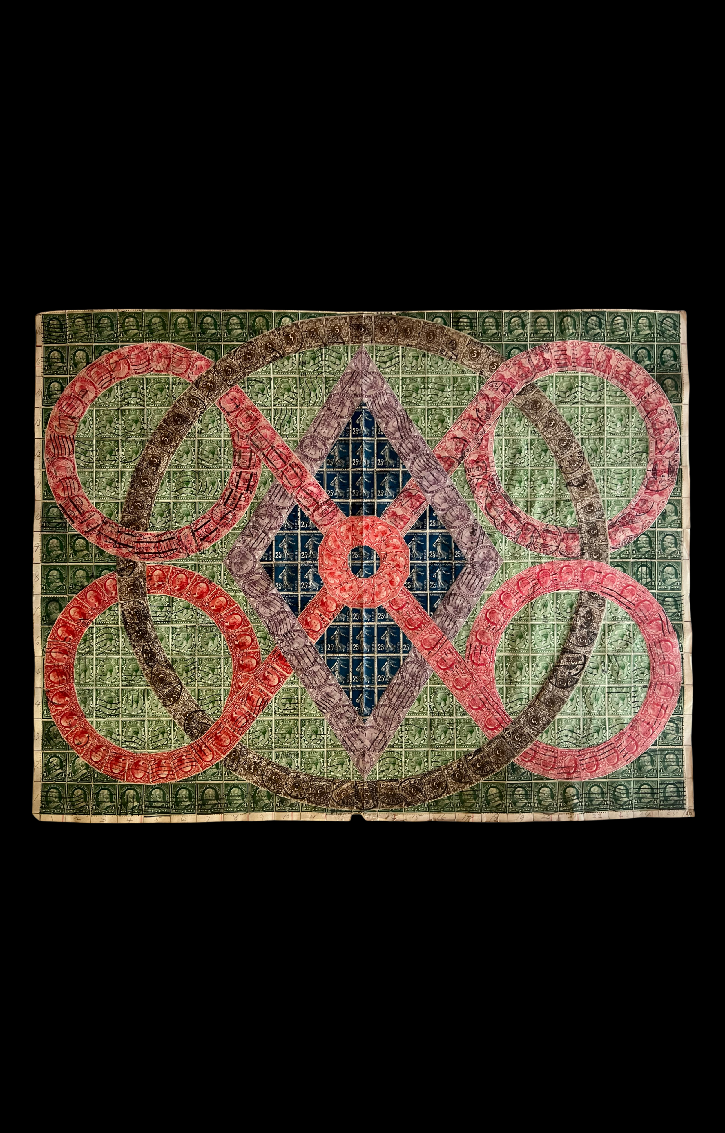 Geometric Folk Art Postage Stamp Collage 3, c. 1914