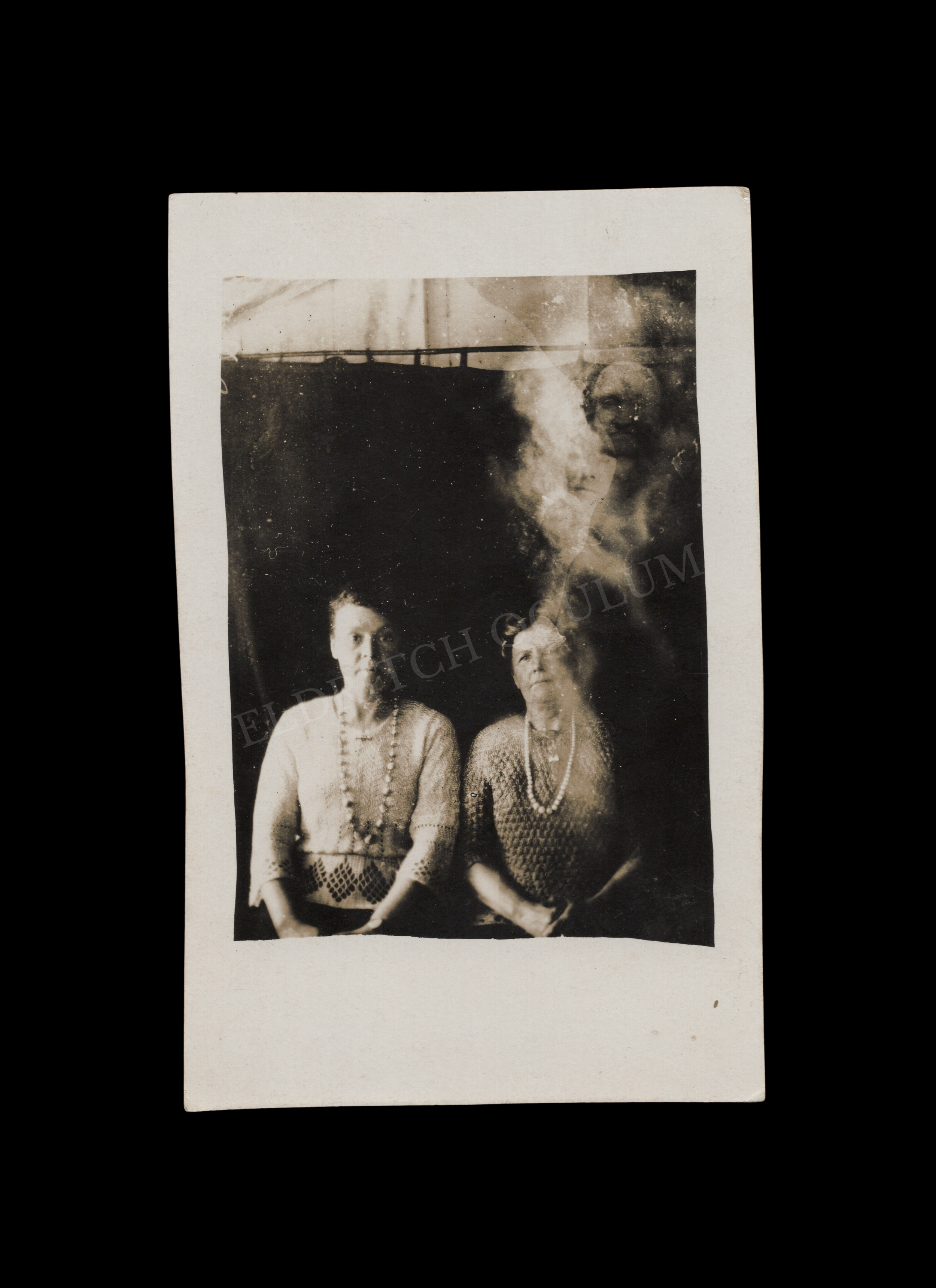 Spirit Photograph, by William Hope (Crewe Circle), real-photo postcard, c. 1920