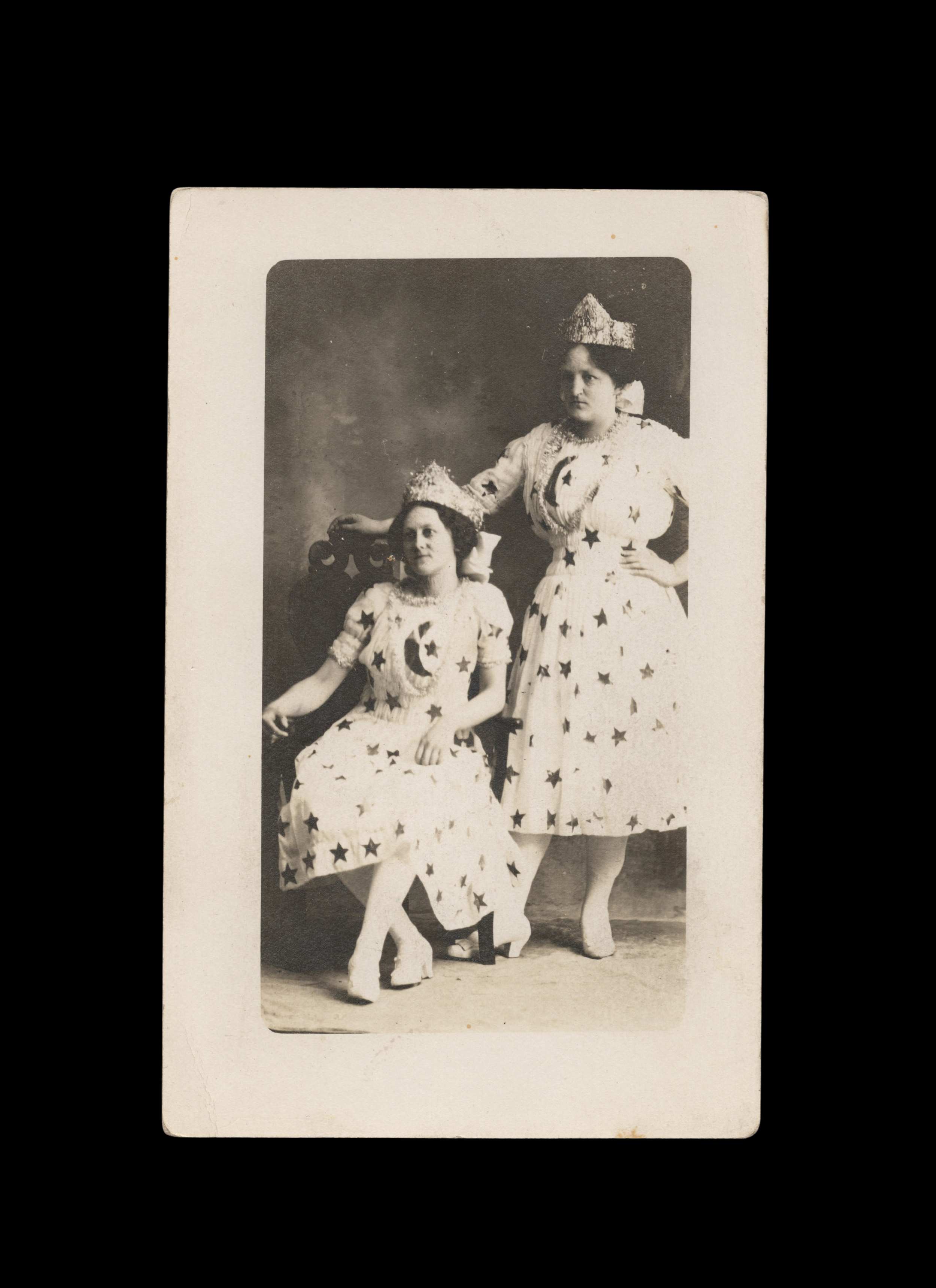 Fairy Queens in Celestial Gowns, real-photo postcard, c. 1908