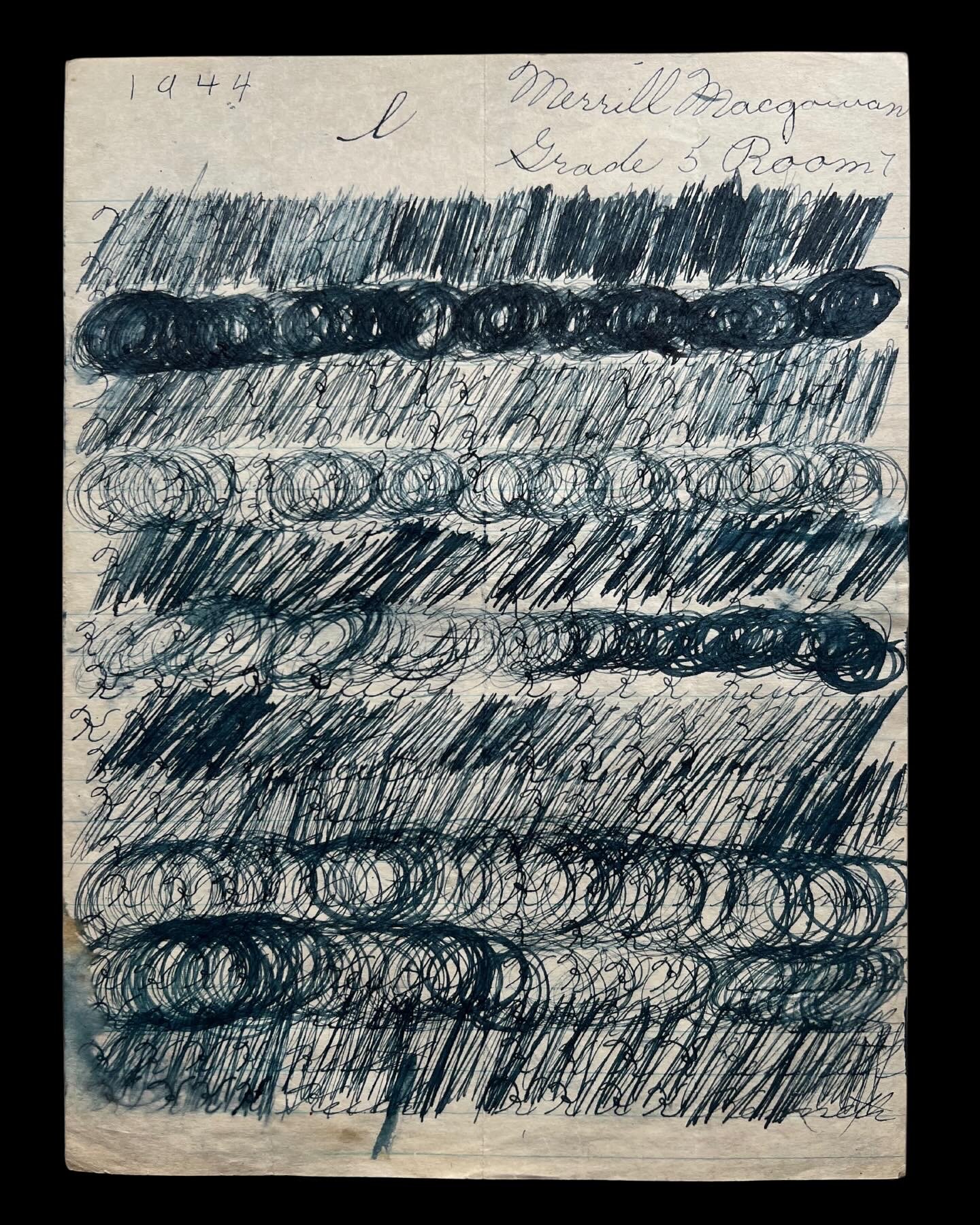 “Quiet streams are often very deep”, Ink drawn & written with a nib on lined paper, c. 1944