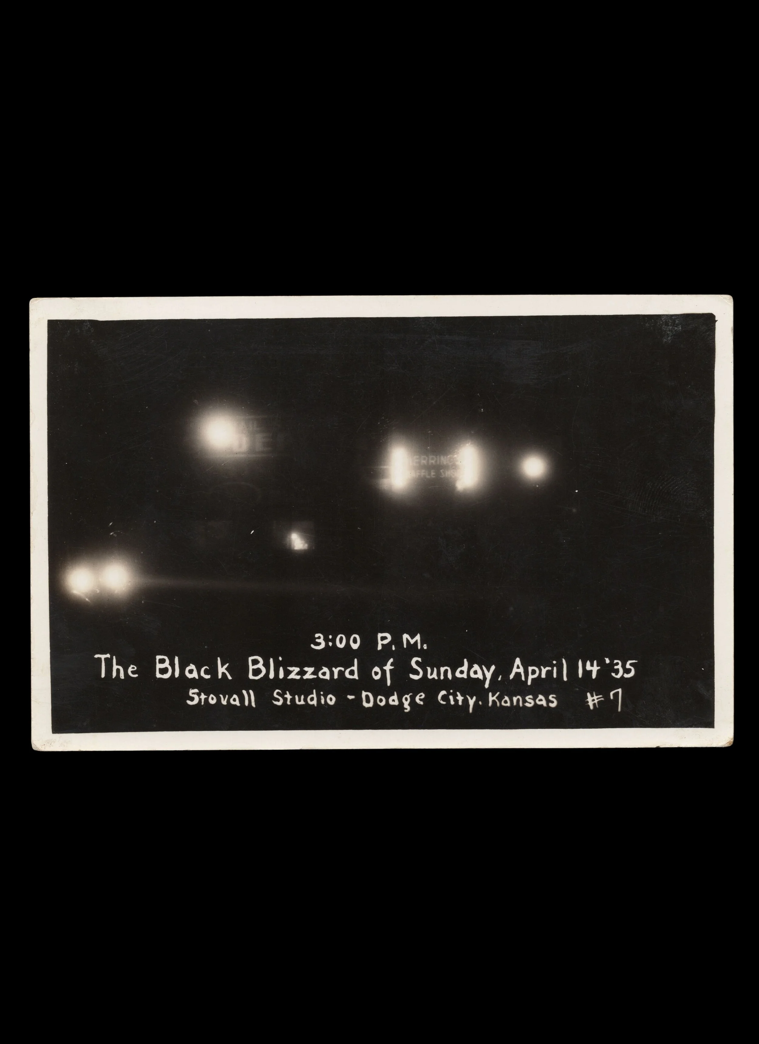 The Black Blizzard of Sunday April 14 ‘35, by Stovall Studio, Dodge City, Kansas, Real-Photo Postcard, c. 1935