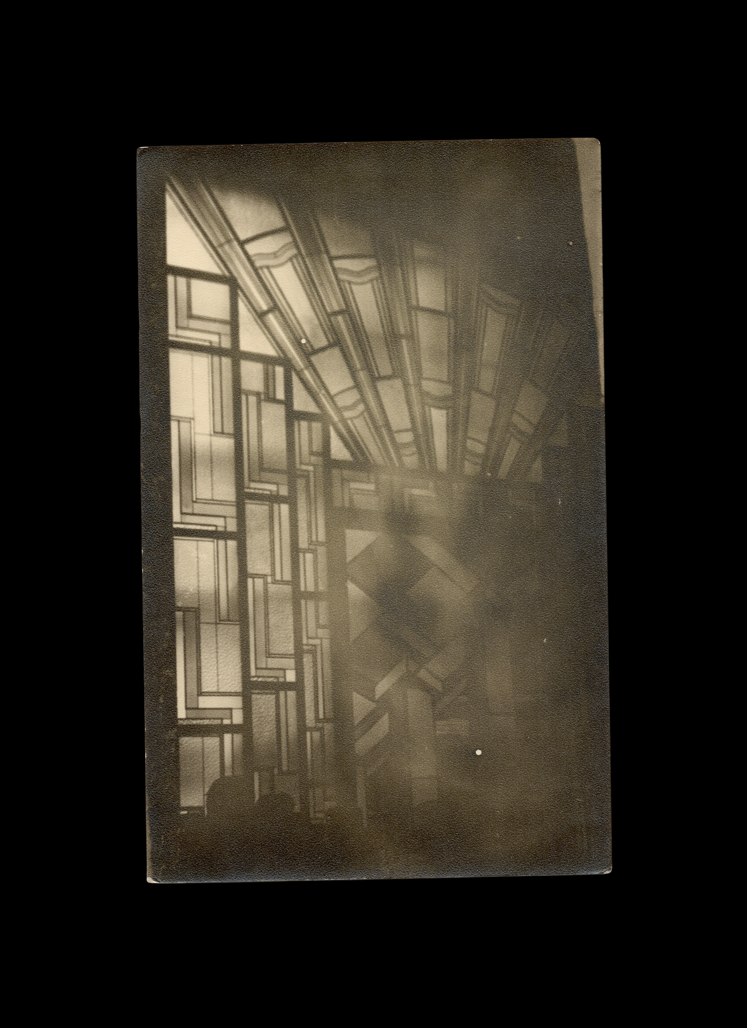 Modernist Stained Glass Window, real-photo postcard, c. 1925