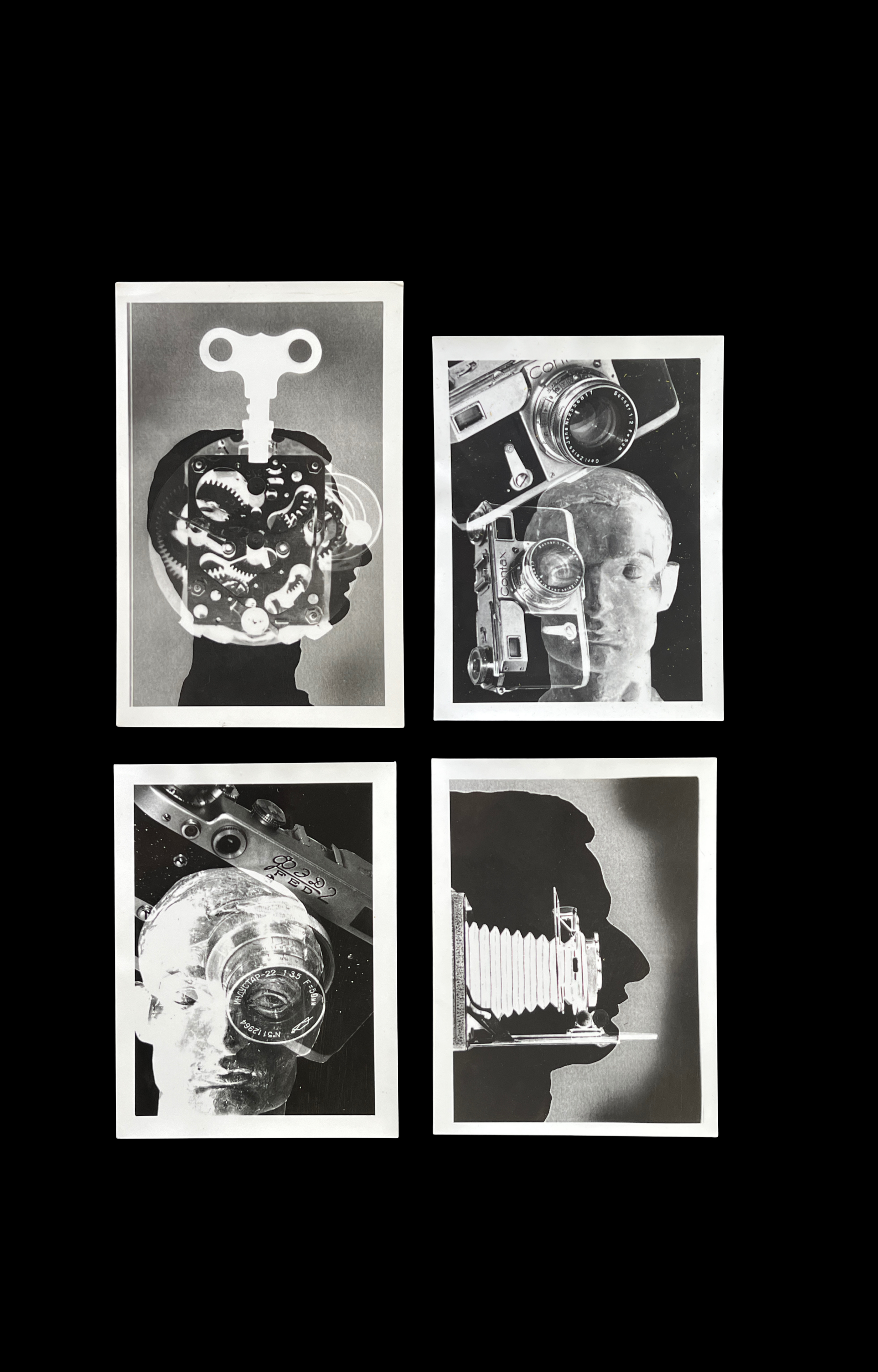 Set of 4 ~ Photomontage-Photograms by Budapest photographer, Szabó Gyula, c. 1960’s