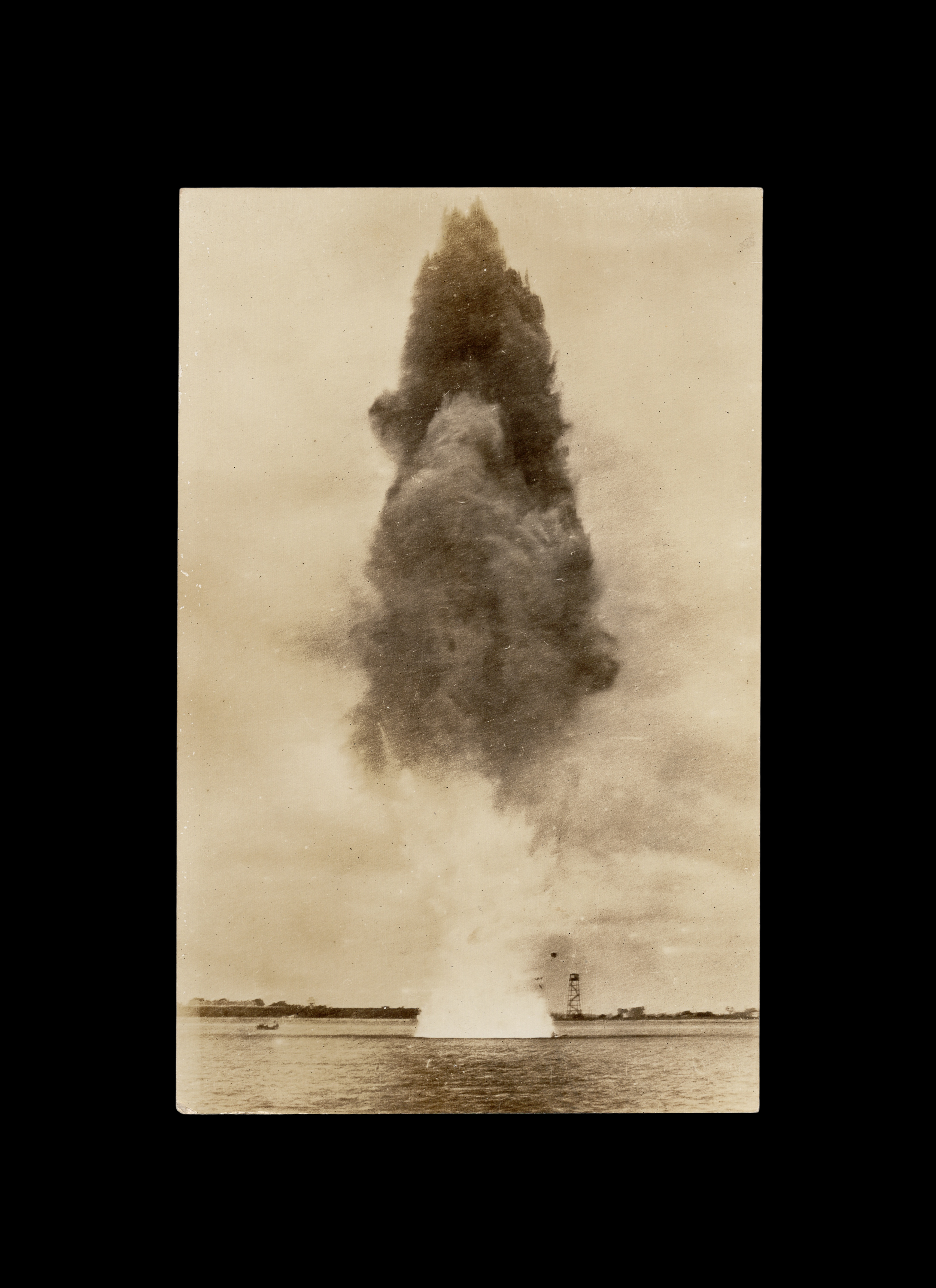 “MINE BLOWN UP....sounds like the world coming to an‍  ‍end”, real-photo postcard, c. 1917