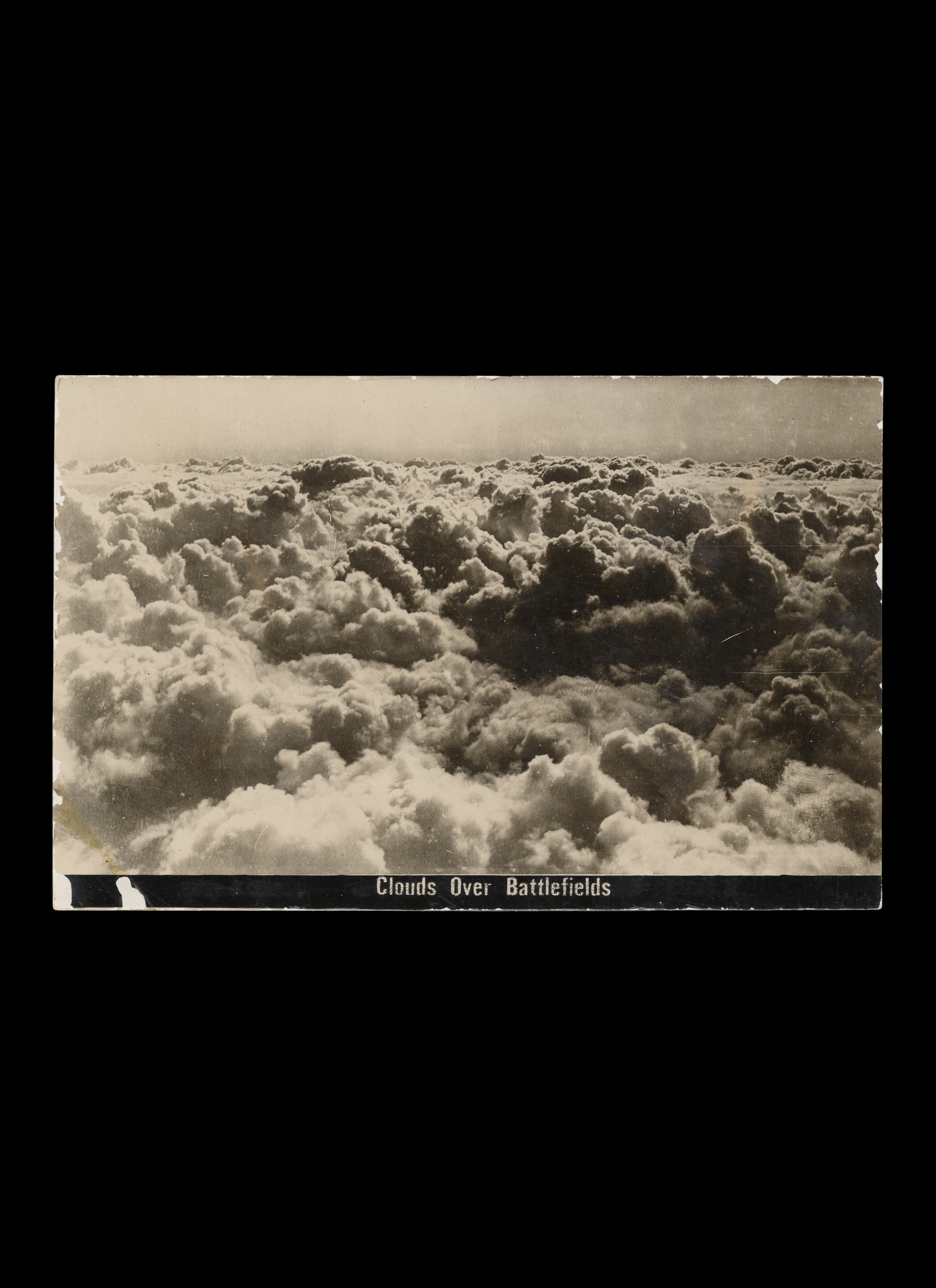 Clouds Over Battlefields, Early aviation photograph, Real-Photo Postcard, c. 1917