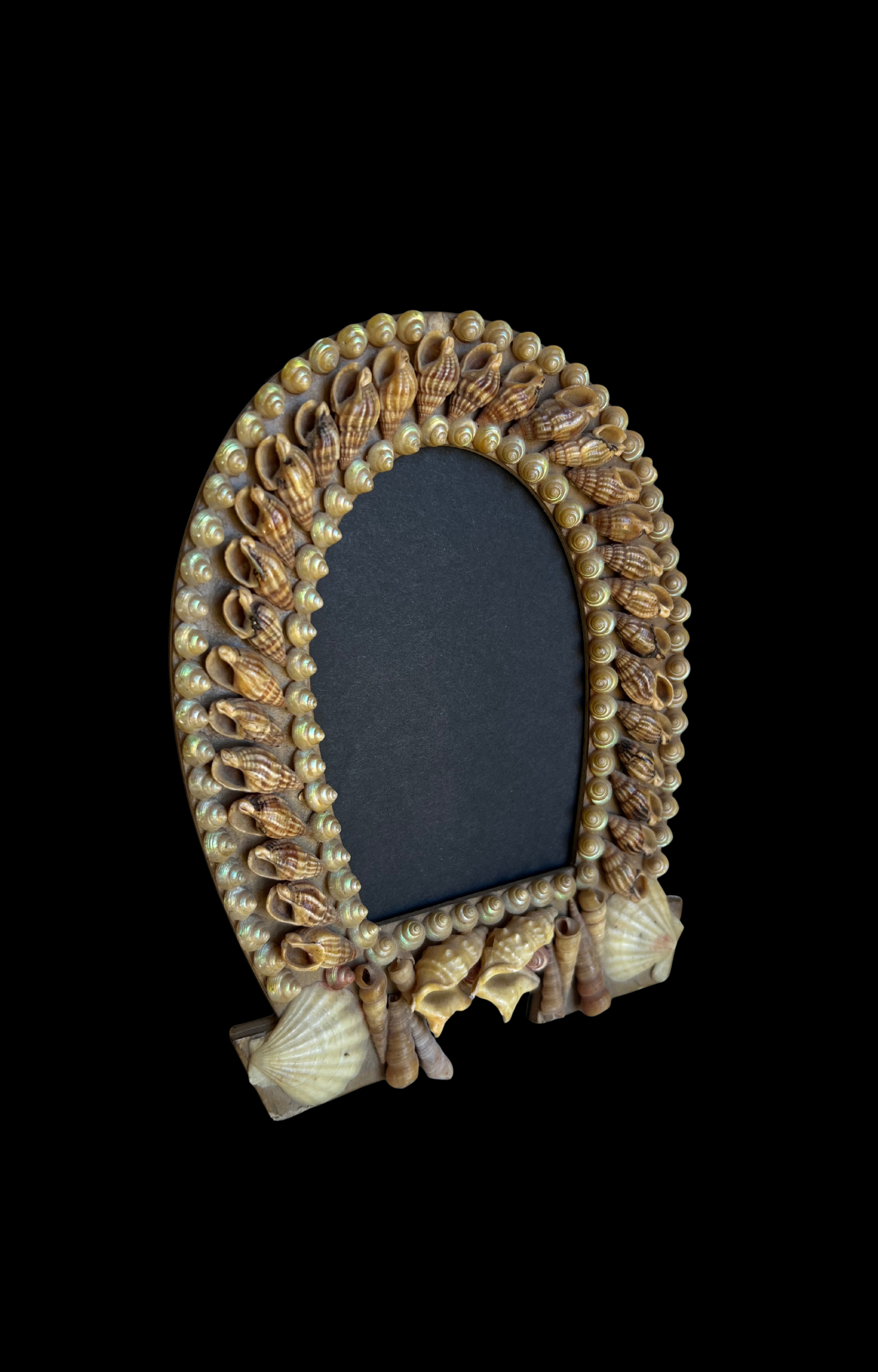 Horseshoe-Shaped Sailor Valentine Shell Frame, c. 1930’s