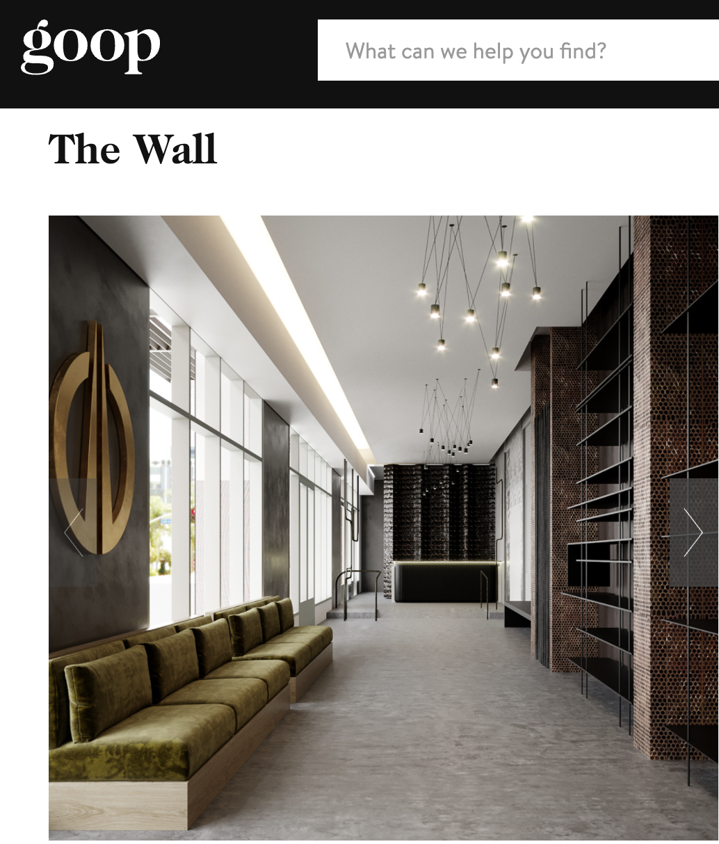 The Wall ; Featured on GOOP
