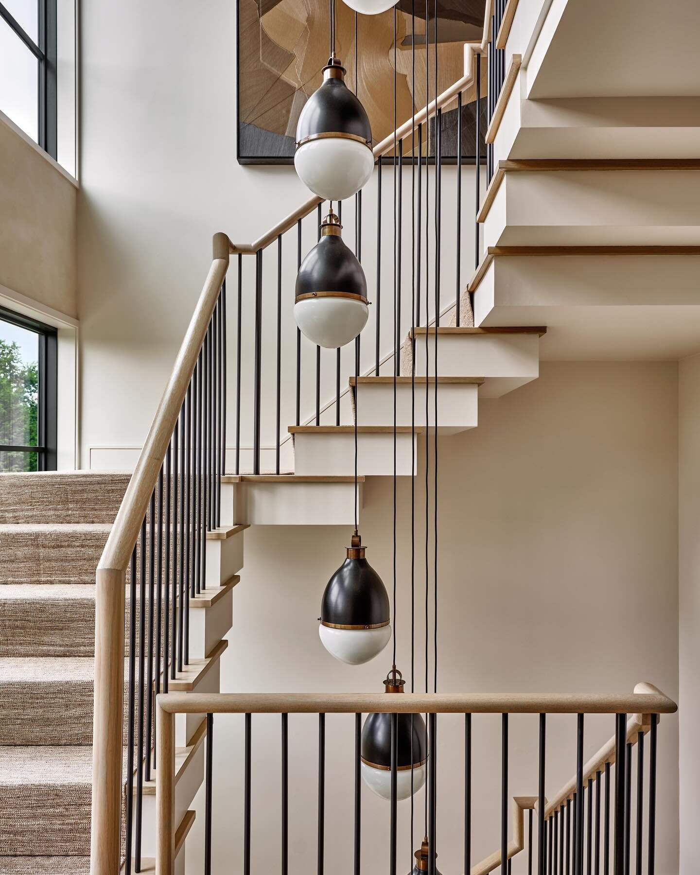 One of our favorite parts of the design process is interpreting a clients inspiration and bringing it to life! ✨This three-story stair tower at #CoveHouse for example was one of the first design intentions that helped dictate the direction of the res
