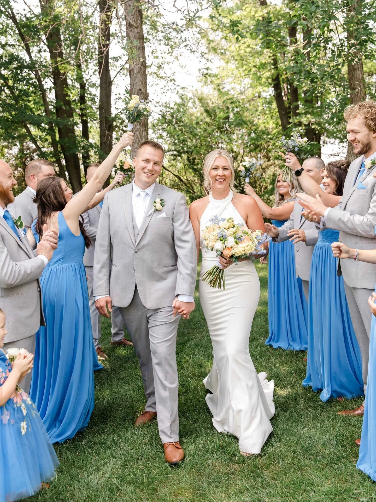 A moment for the wedding party. It&rsquo;s so special to be surrounded by all of your favorite buddies on your wedding day 🥹🩵