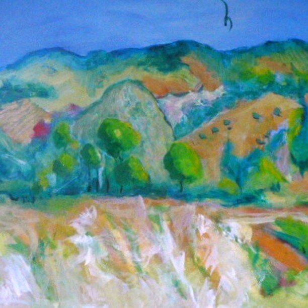 Summer Hills: 60x60 Framed. $400