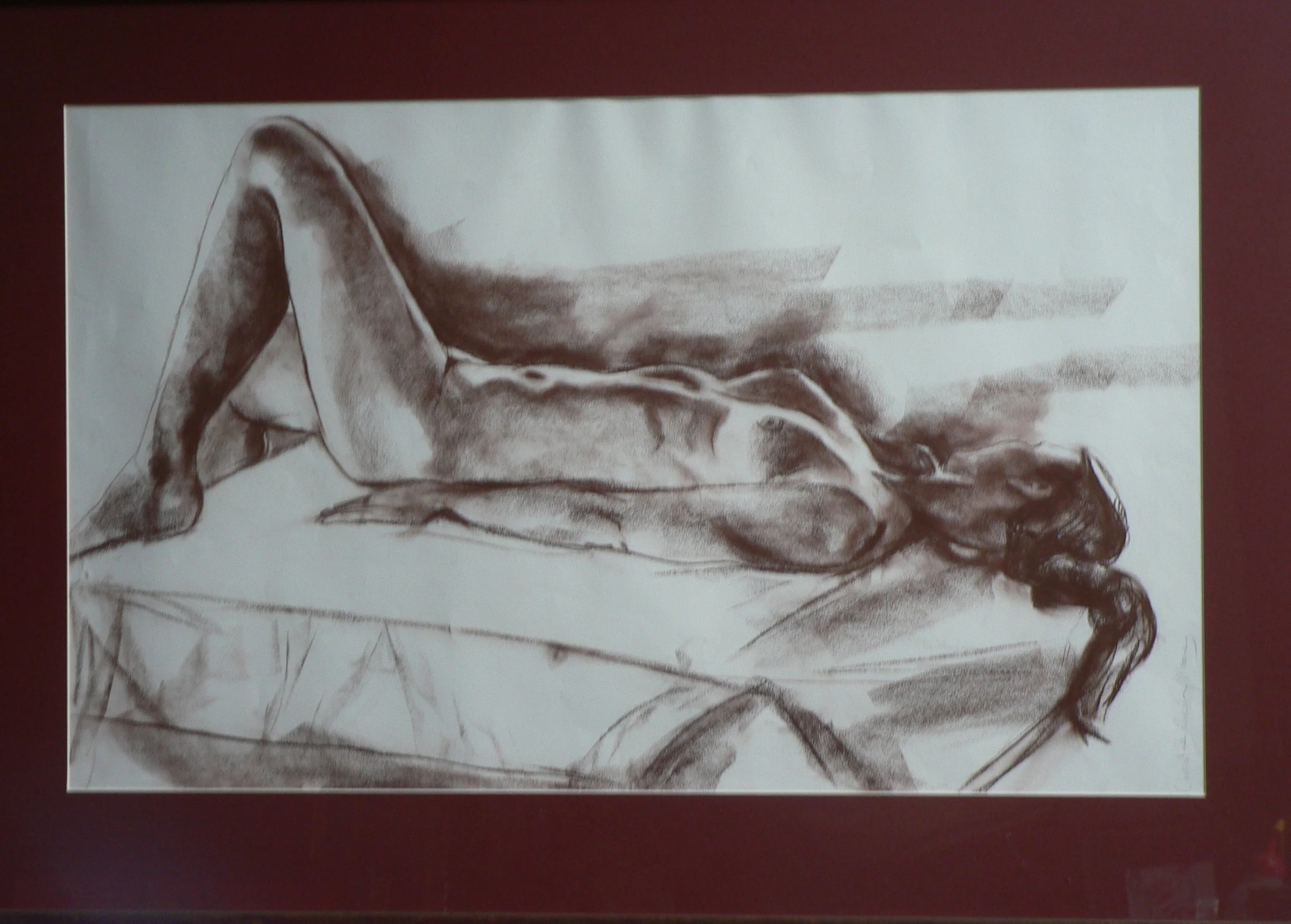 Kristi on her back (2008)
Conte drawing 750mm high x 980mm wide