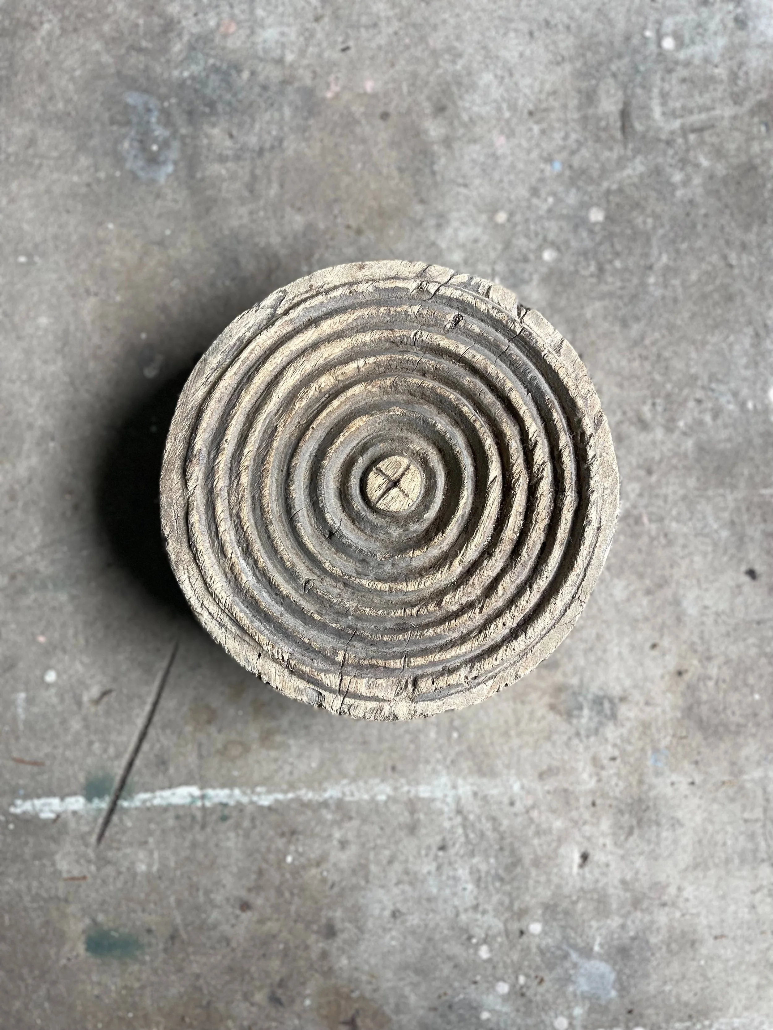 Vintage hand carved timber Chapati tray #2