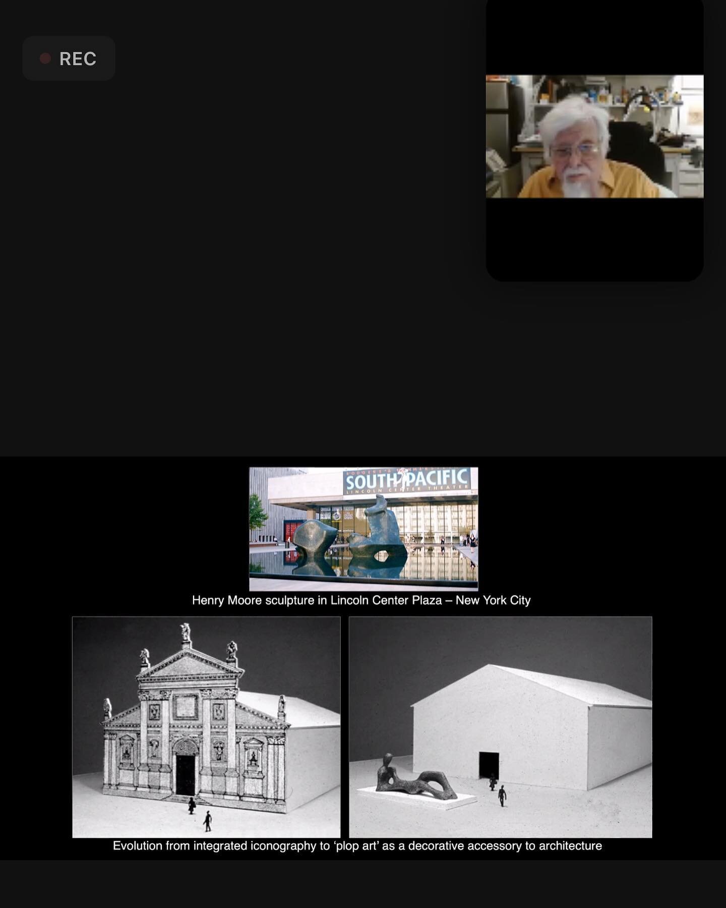 Lesson for Architects: 
We attended a virtual lecture by one of our favorite architects of all time, James Wines. His presentation was compelling and riddled with stimulating graphics. Thank you for reminding us that buildings used to communicate and