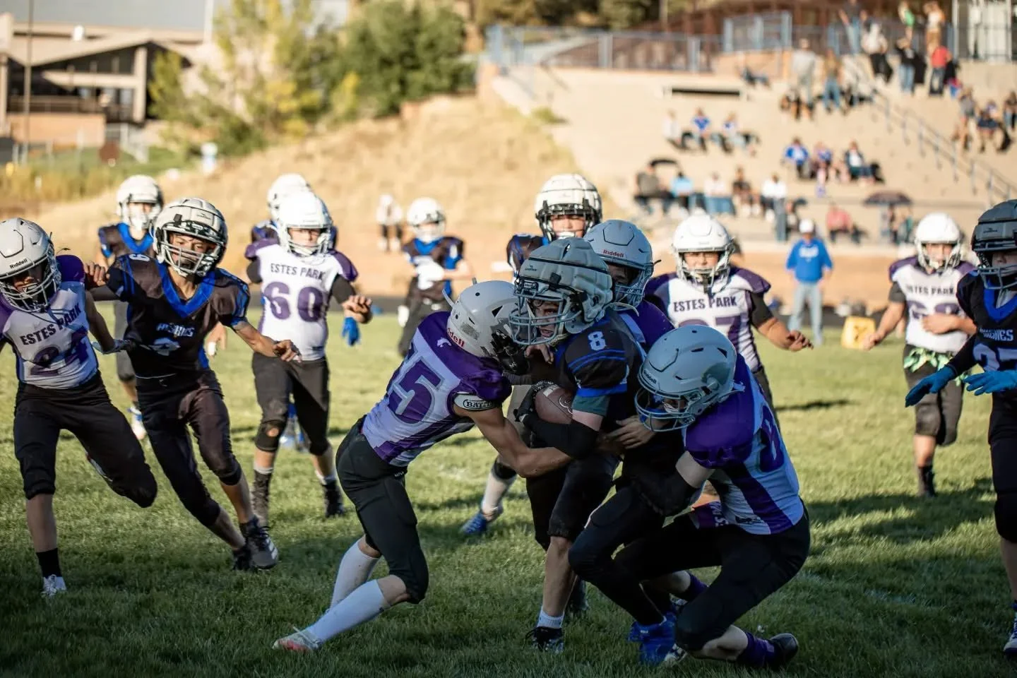 Last night's MS Bobcats game on the (disgusting, sloppy, unpainted, leachfield) field at Platte Canyon School District! Not a win, but such a valiant effort under circumstances outside of their control (ie, inept clock operators and untrained refs am