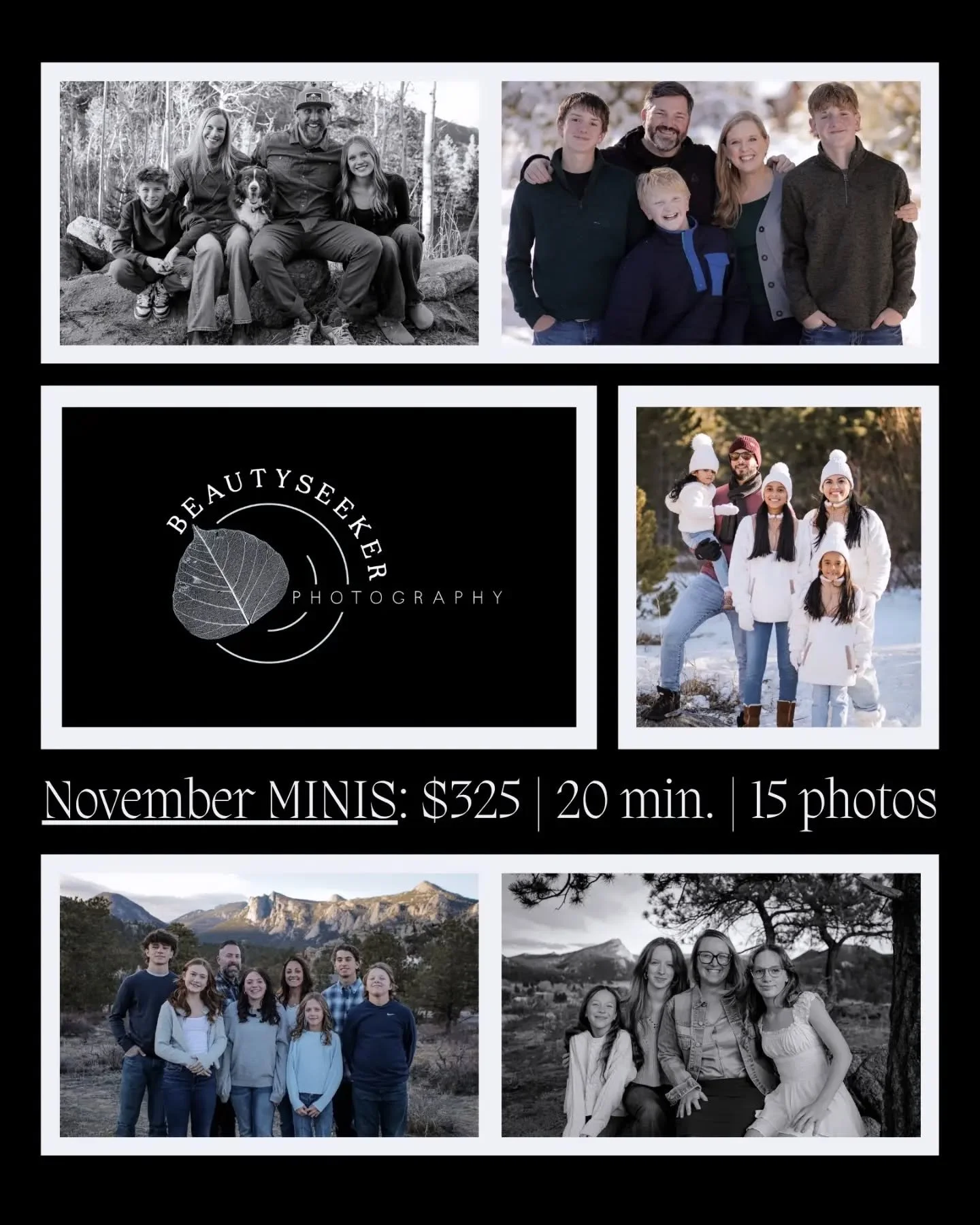 ❄️✨️ November MINIS are back!! ✨️❄️
The perfect way to get your holiday card photos! Let me know if you'd like to book!
