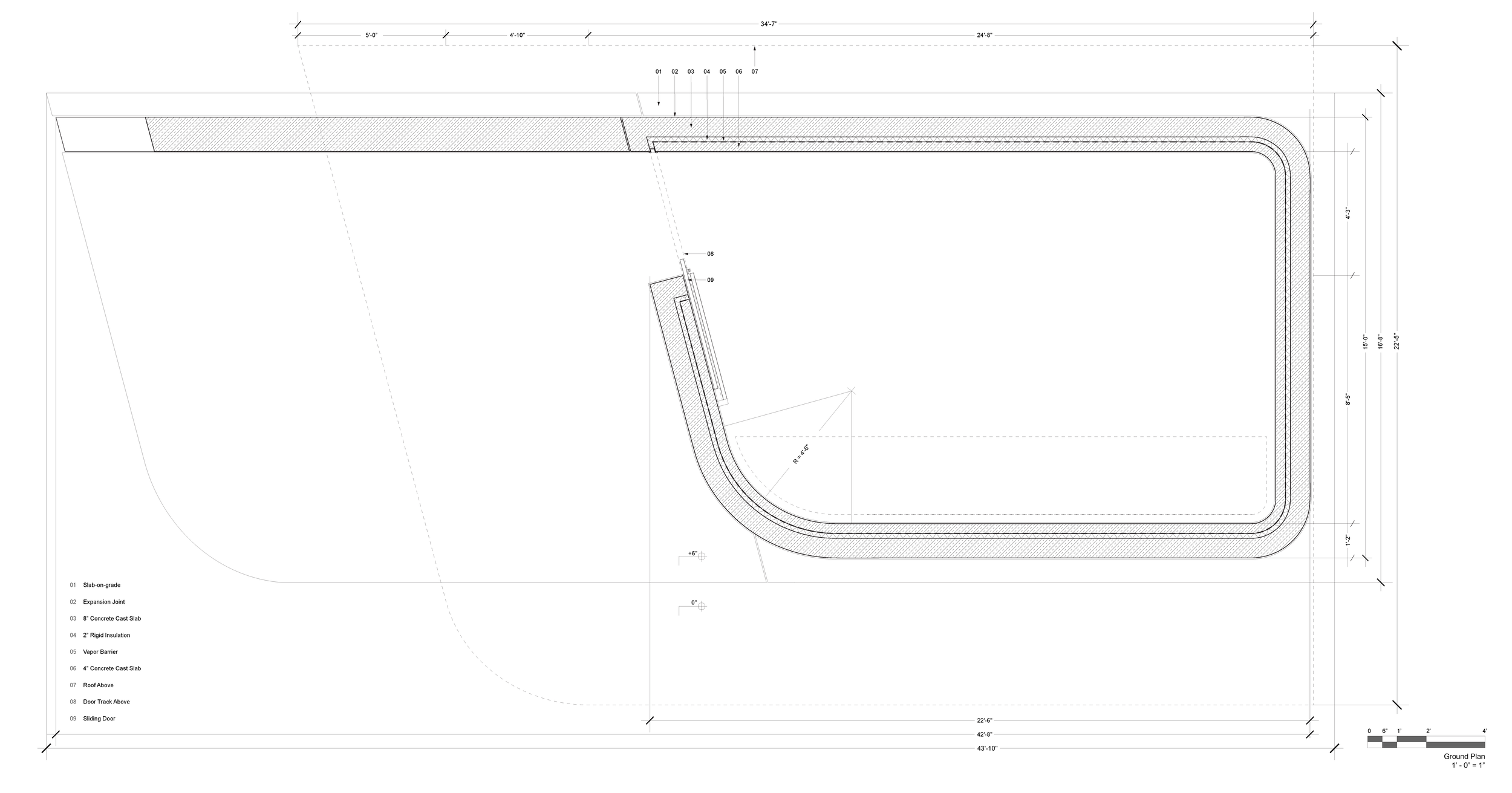 Concrete Schoolhouse - Plan