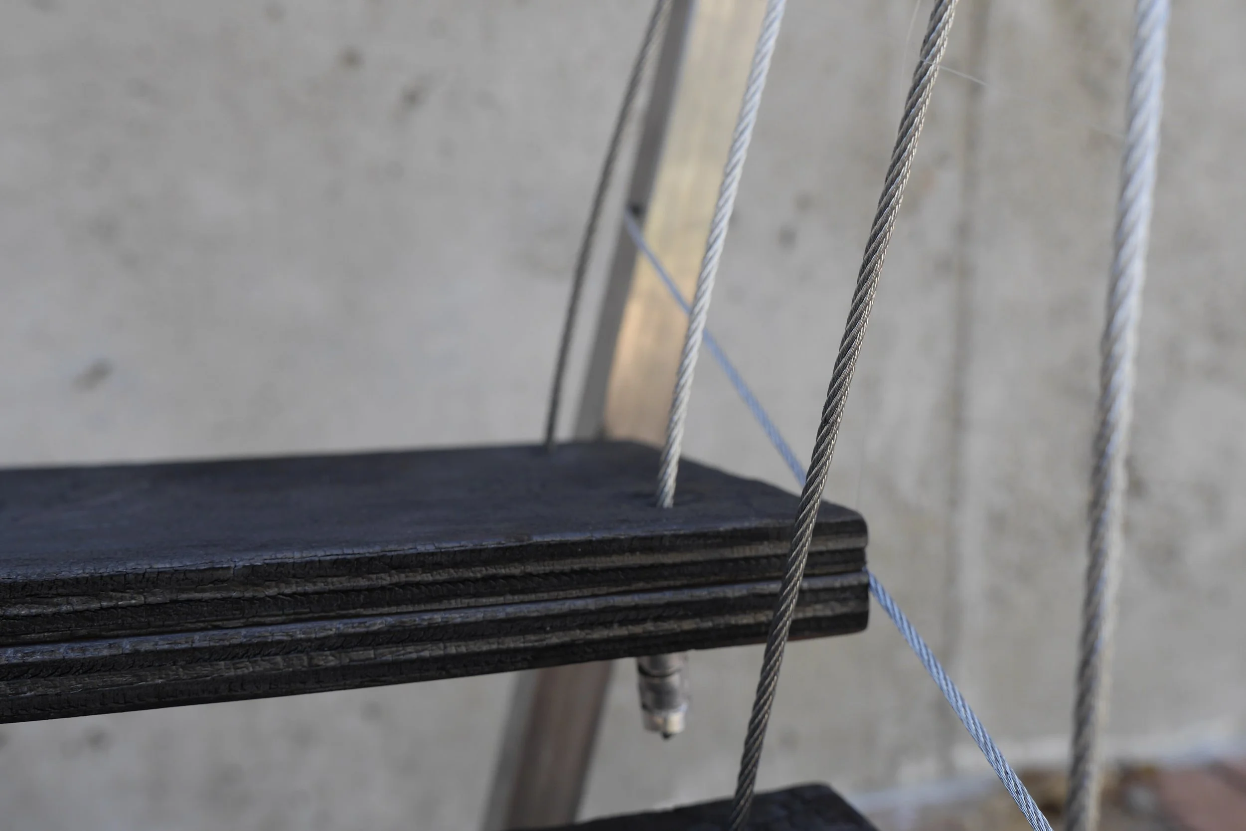 Floating Stair - Yakisugi Detail (Japanese Burnt Wood) 