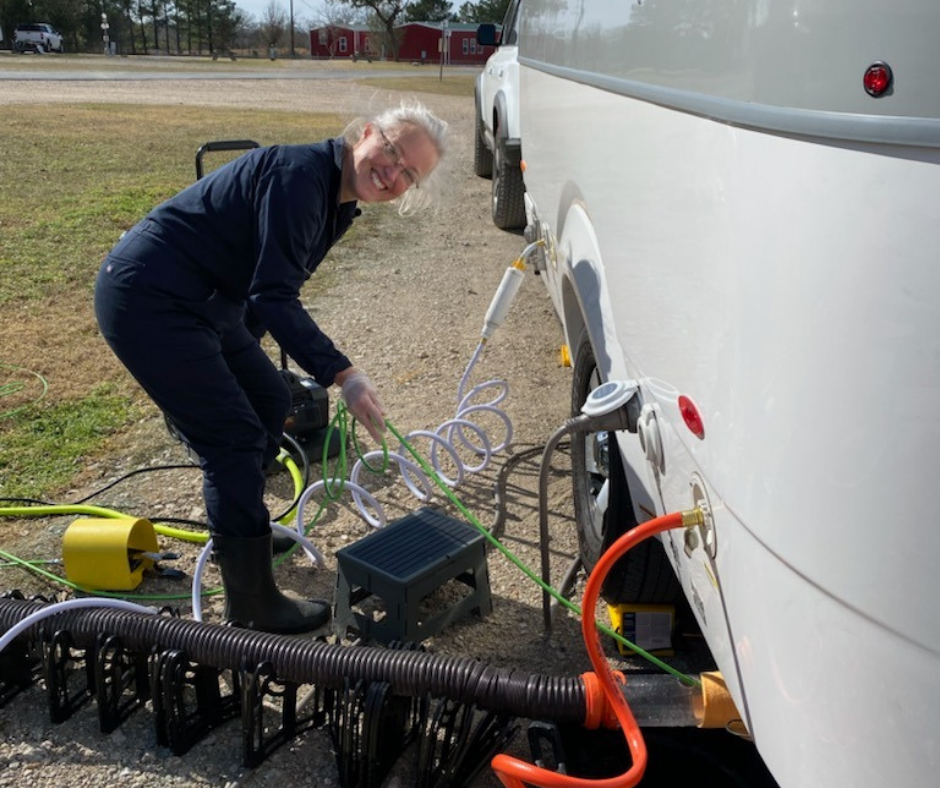 About Royal Flush RV mobile tank cleaning and Sue Rasmussen — Royal