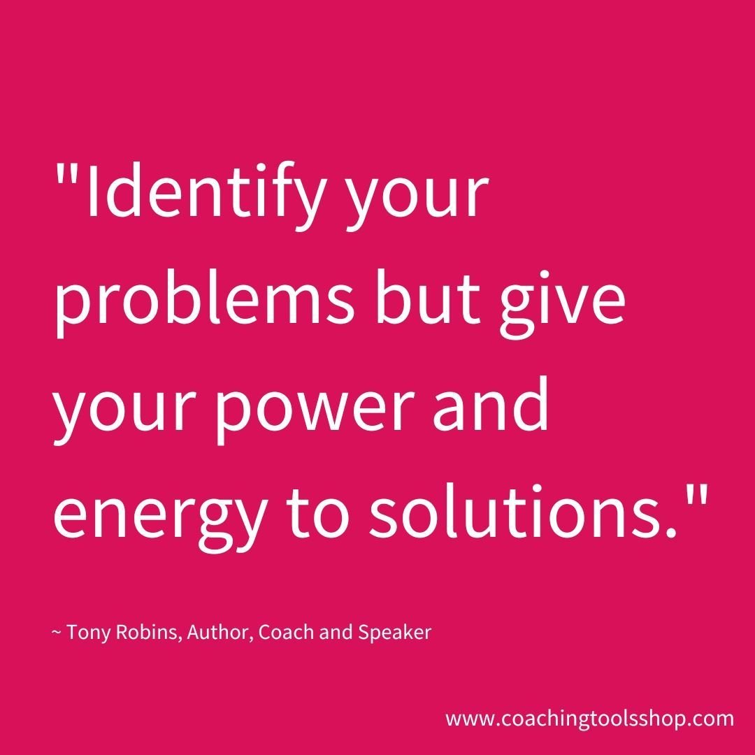 It's important to identify and acknowledge a problem. But what if instead of dwelling on it we refocused our perspective and channeled our energy towards crafting a solution?

#coachingtoolsshop #solutionfocused #empowerment #ownership #positivevibes