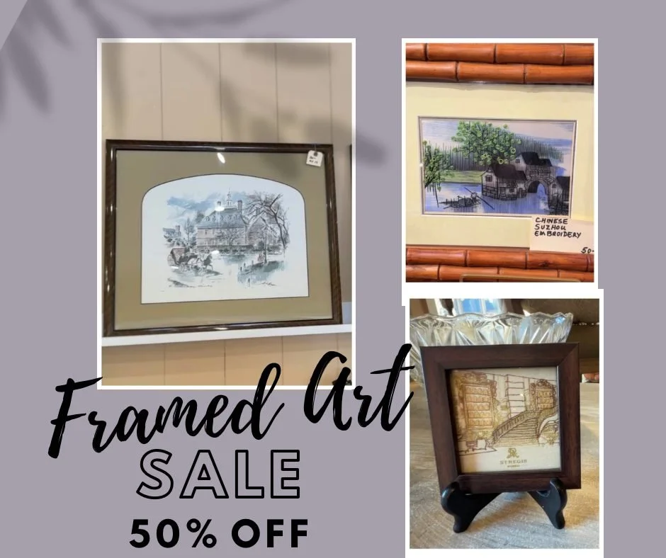 Come join the art love! ❤️ 50% OFF every framed piece at Joining Hands Benefit Shop in Carmel Rancho Square &mdash; today &amp; tomorrow only! Swing by and treat yourself to beautiful framed art at half price. We can&rsquo;t wait to see you!